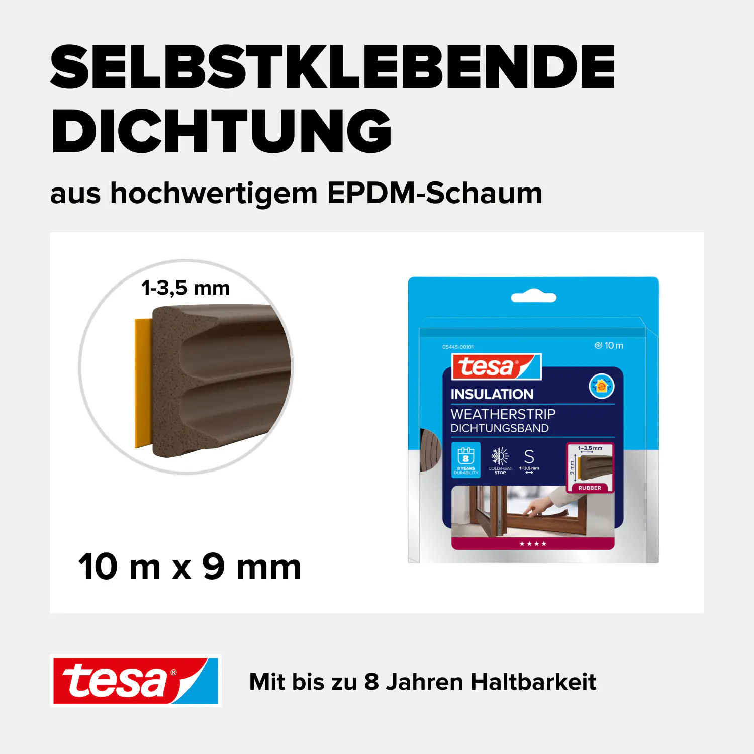 tesa Insulation E-Profil Classic 10 m, braun