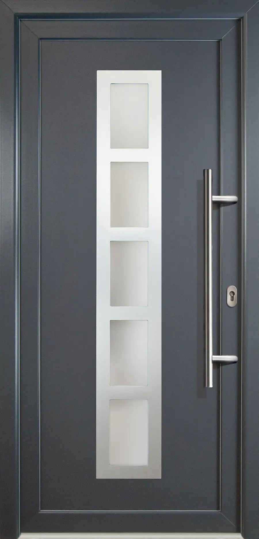 4060691041542 Meeth Haustür Signum PVC Exclusiv PVC Modell 51 108 x 200 cm, DIN rechts, weiß/titan