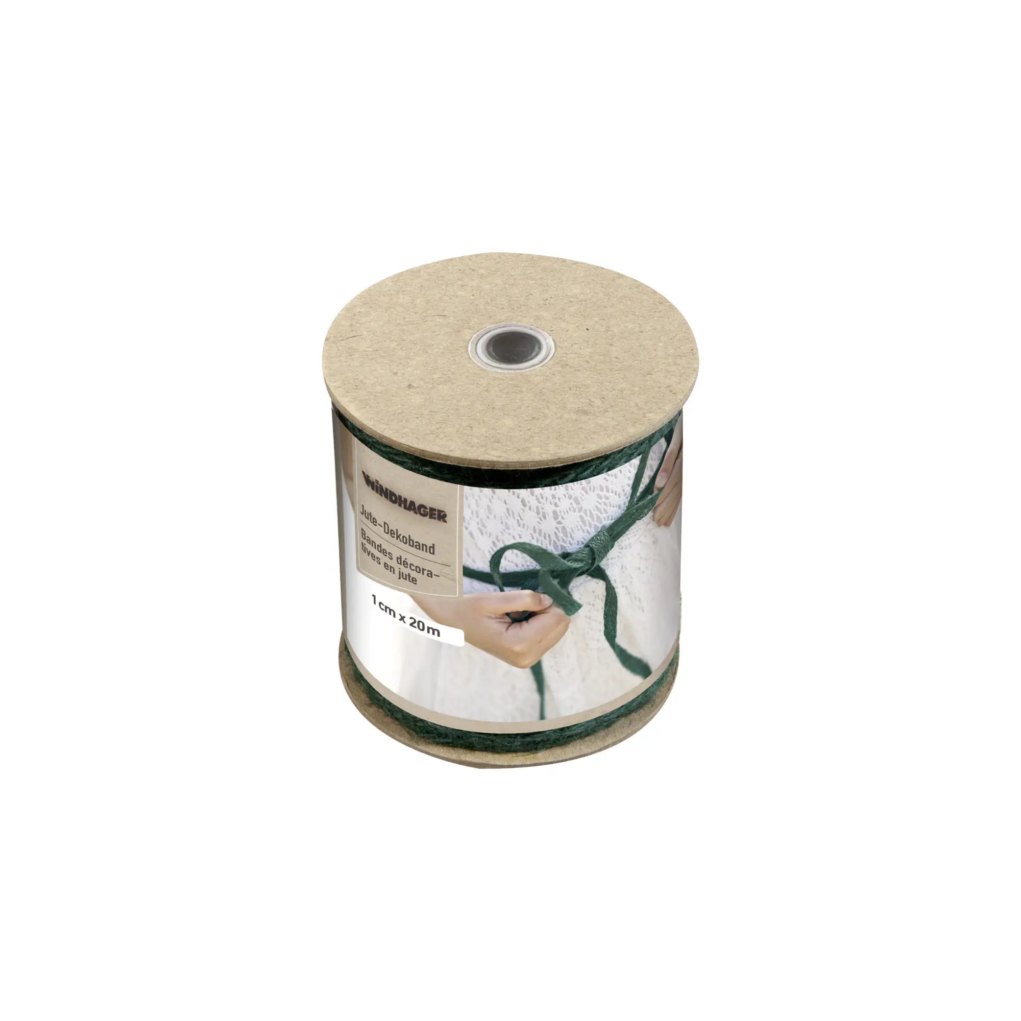 Windhager Jute Deko Band 1 cm x 20 m grün