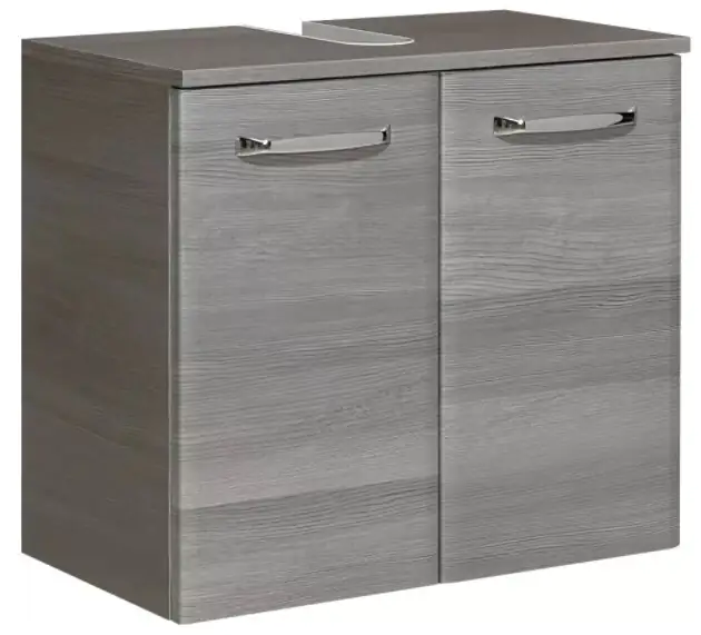 Pelipal Badmöbel-Set Quickset 328 Graphit Struktur quer mit Unterschrank Hänge- + Hochschrank 120 cm