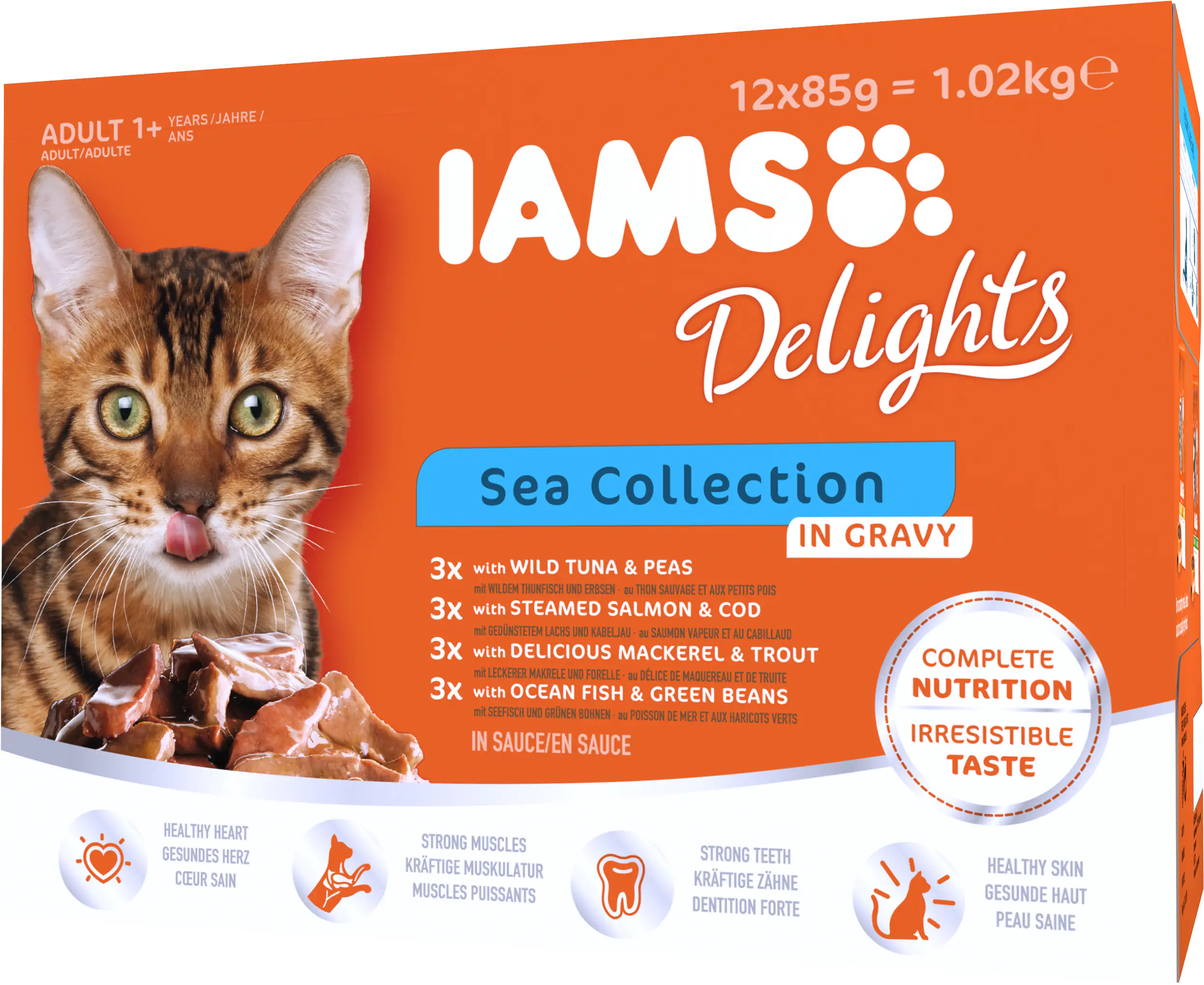 Iams Delights Katzennassfutter See Collection in Sauce 12 x 85 g Iams Delights Katzennassfutter See Collection in Sauce 12 x 85 g