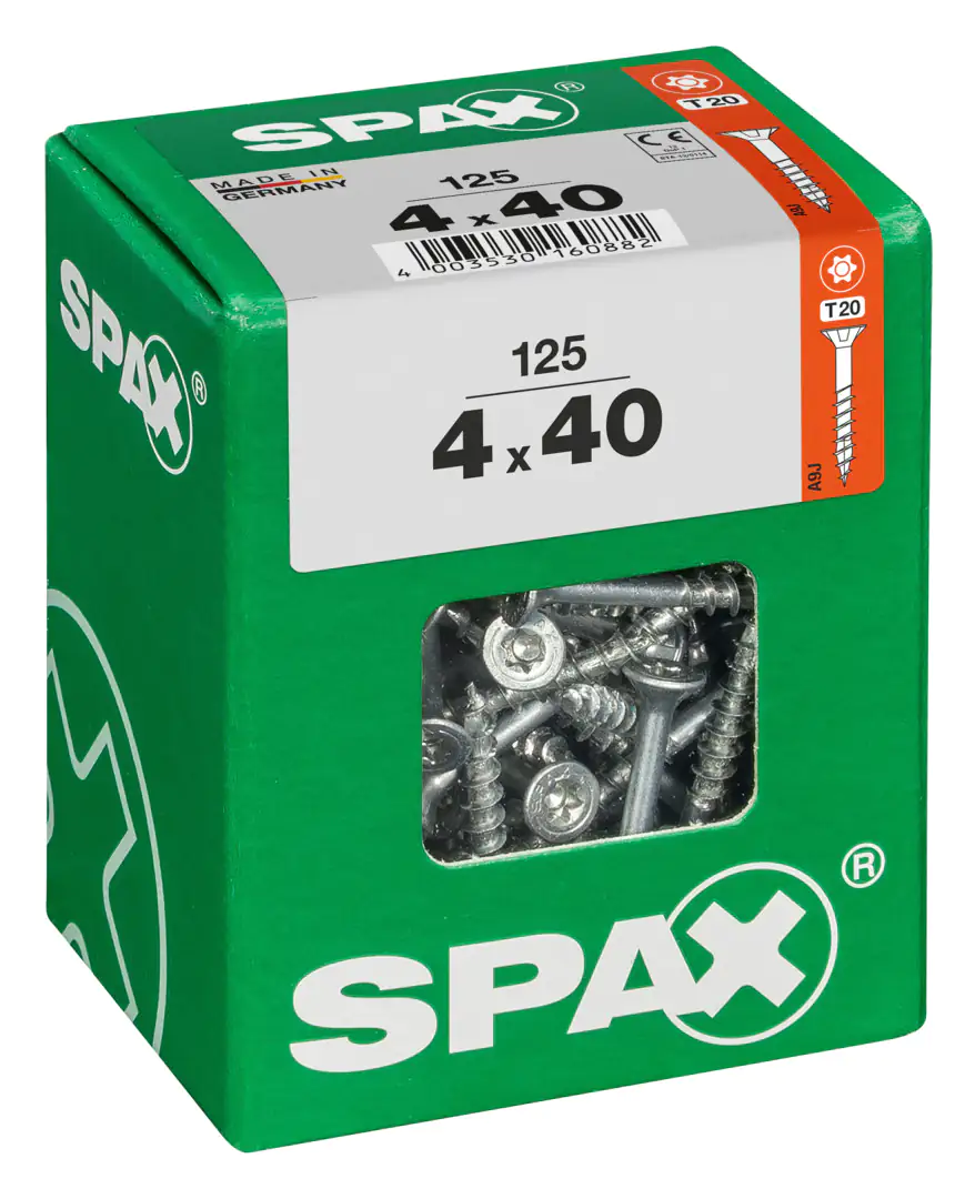 Spax Universalschrauben 4.0 x 40 mm TX 20 - 125 Stk. Spax Universalschrauben 4.0 x 40 mm TX 20 - 125 Stk.