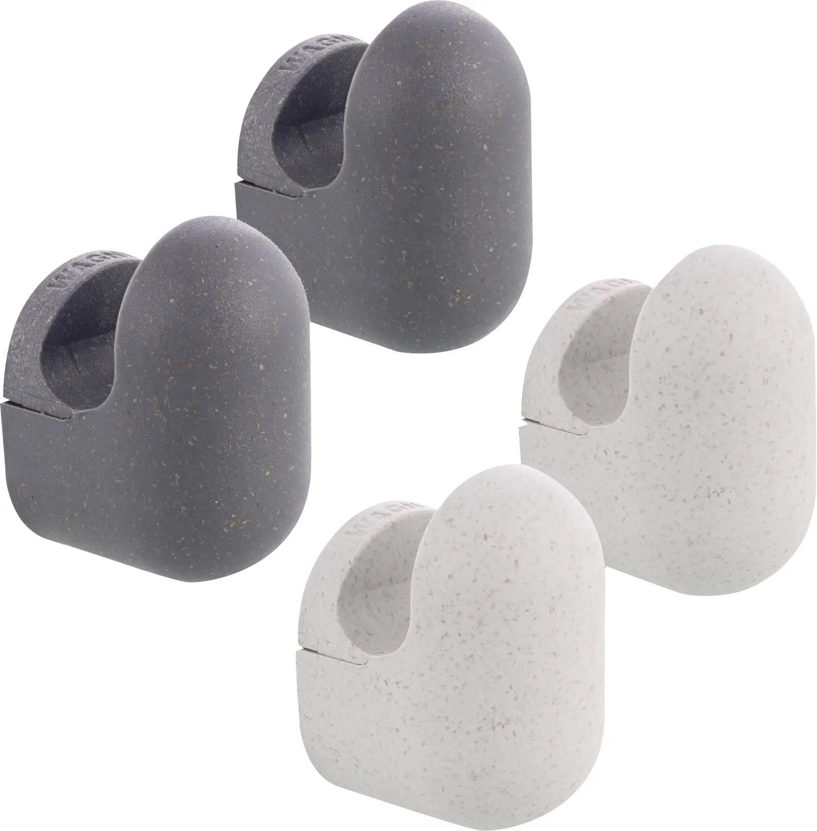 Wagner Wandhaken-Set hooks4home Pill Tragkraft bis 2 kg Bio Kunststoff anthrazit beige 4 Stück