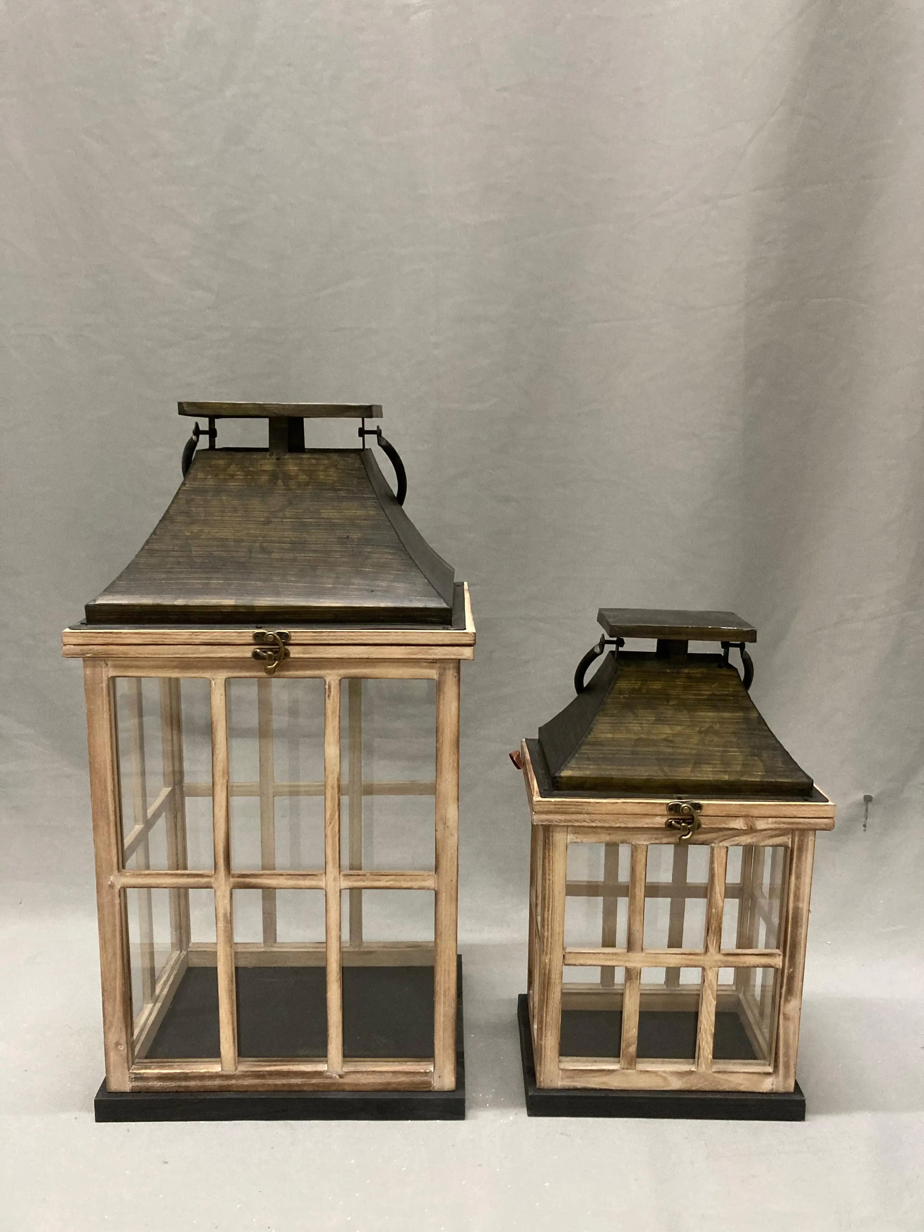 TrendLine Laterne Holz 57 x 30 x 22,5 cm natur