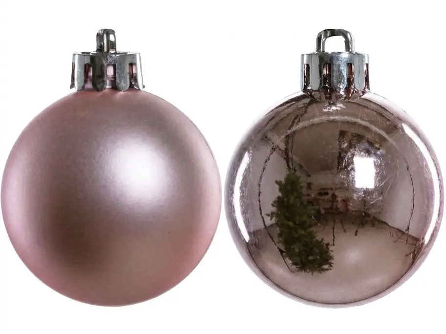 TrendLine Weihnachtskugeln bruchfest, langlebig Ø 4 cm rosé 16 Stück