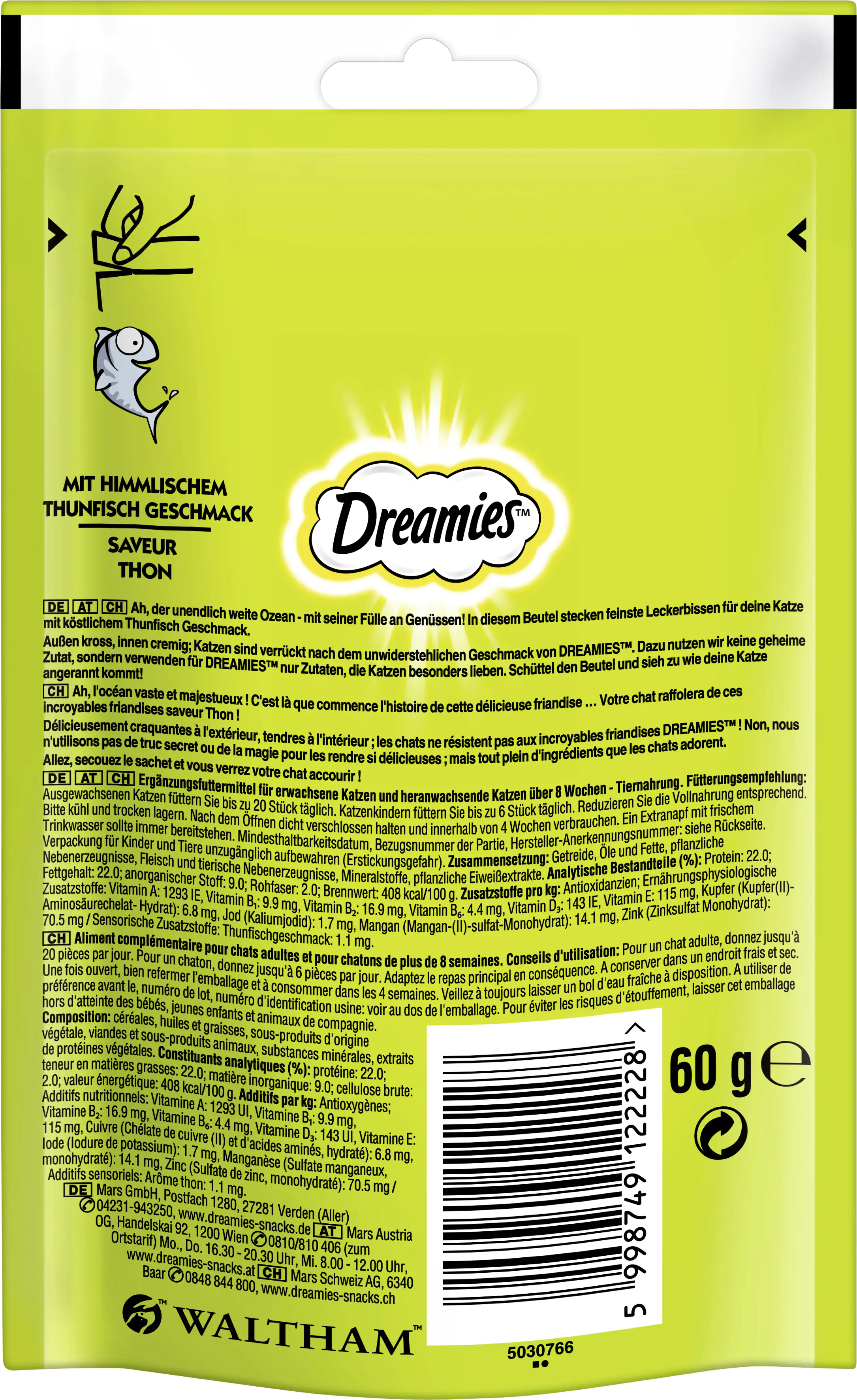 5998749122228_2921002 Dreamies Katzensnack Thunfisch 60 g