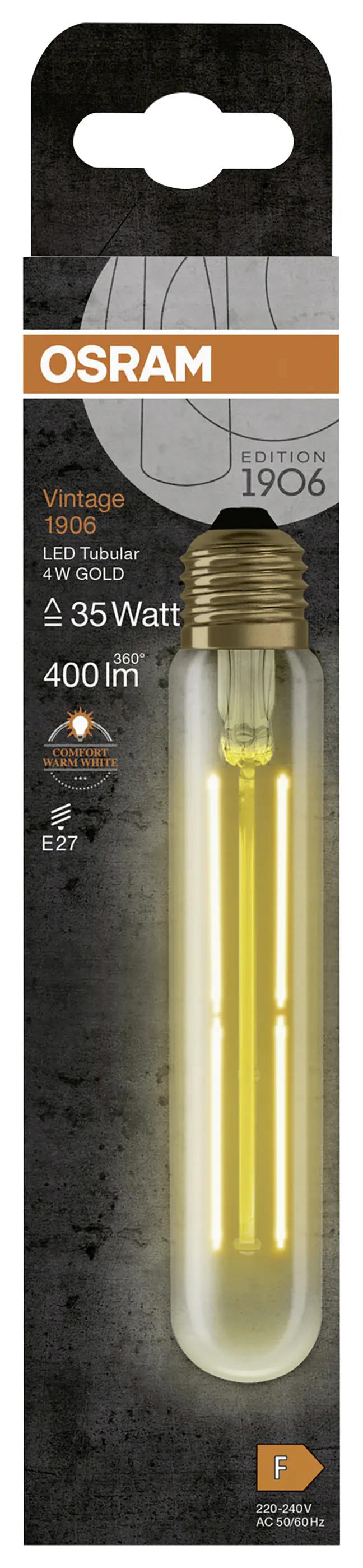 Osram LED Leuchtmittel Stab E27 4 W warmweiß amber