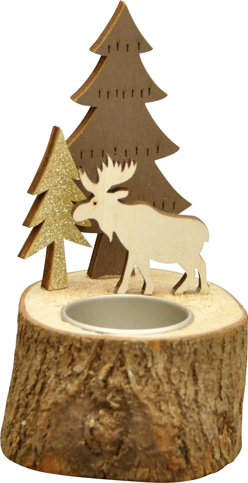 Knox Teelichthalter Winter-Märchen aus Holz 15 cm