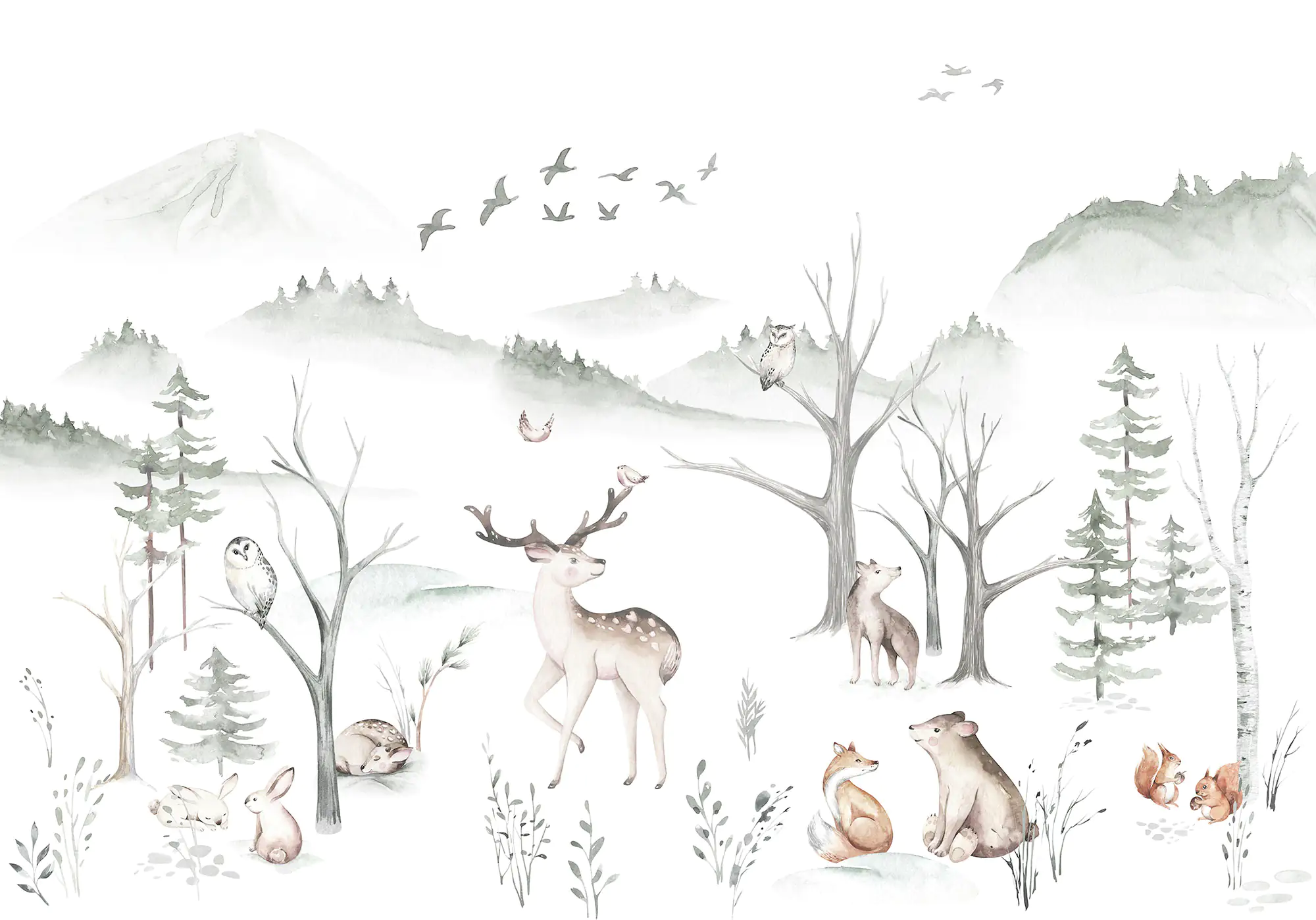 Komar Vlies Fototapete Cozy Woods 400 x 280 cm 