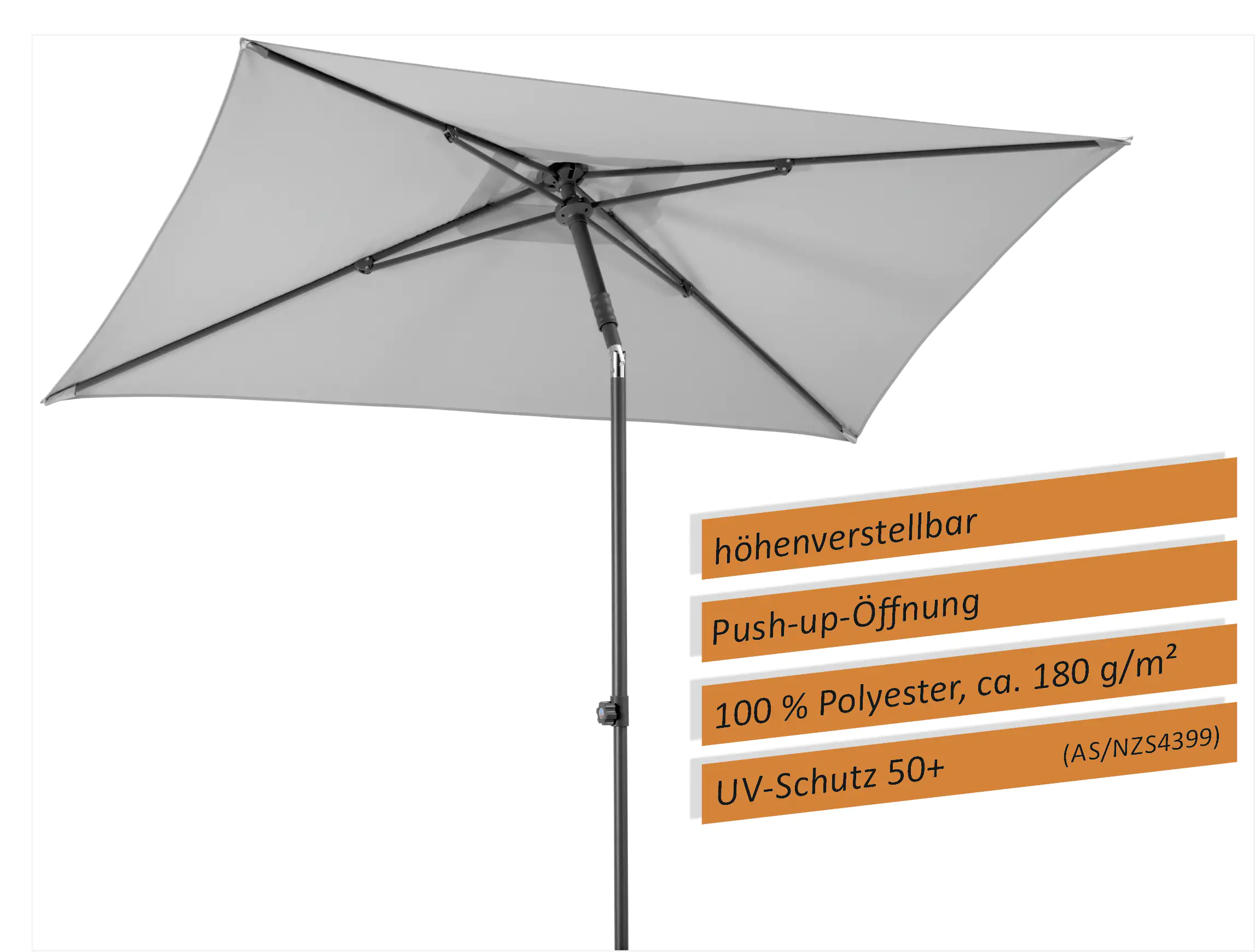 Schneider Sonnenschirm Sevilla silbergrau 240 x 140 cm