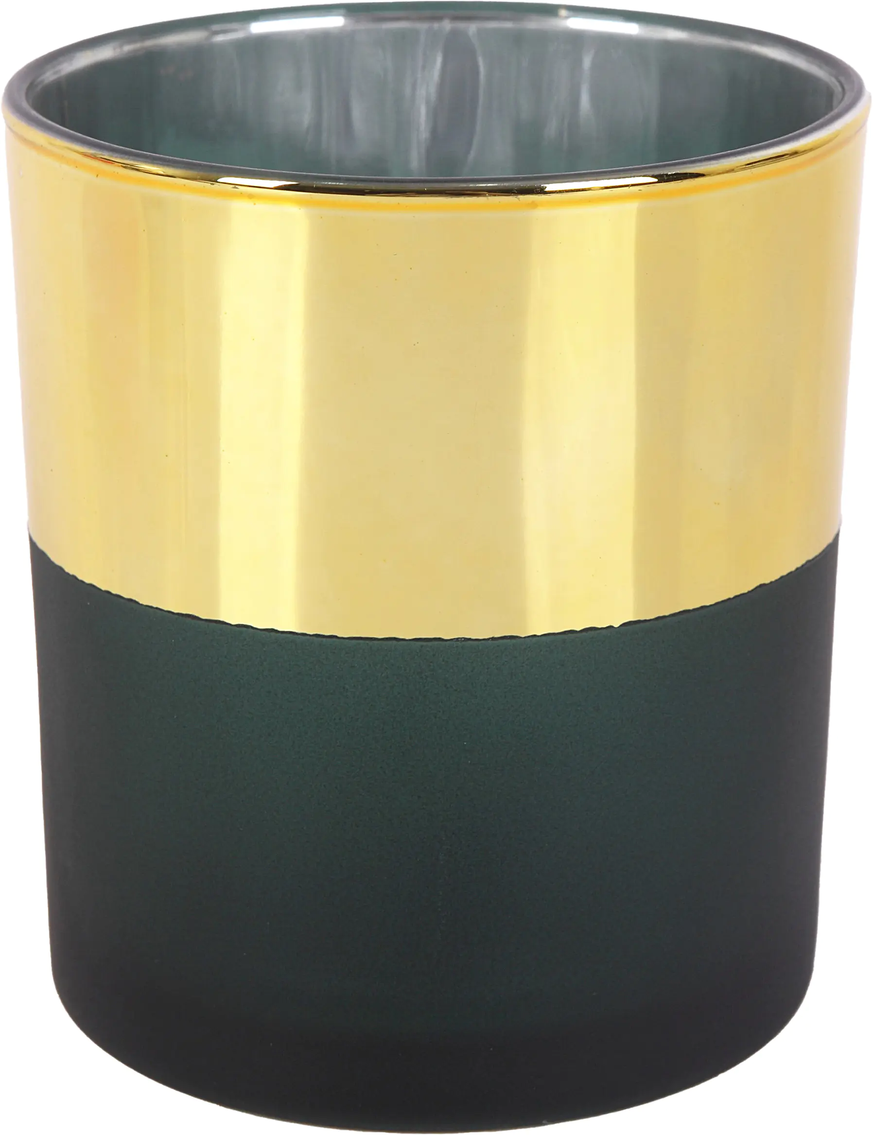 TrendLine Deko Glas Teelichthalter 9 x 10 cm gold schwarz
