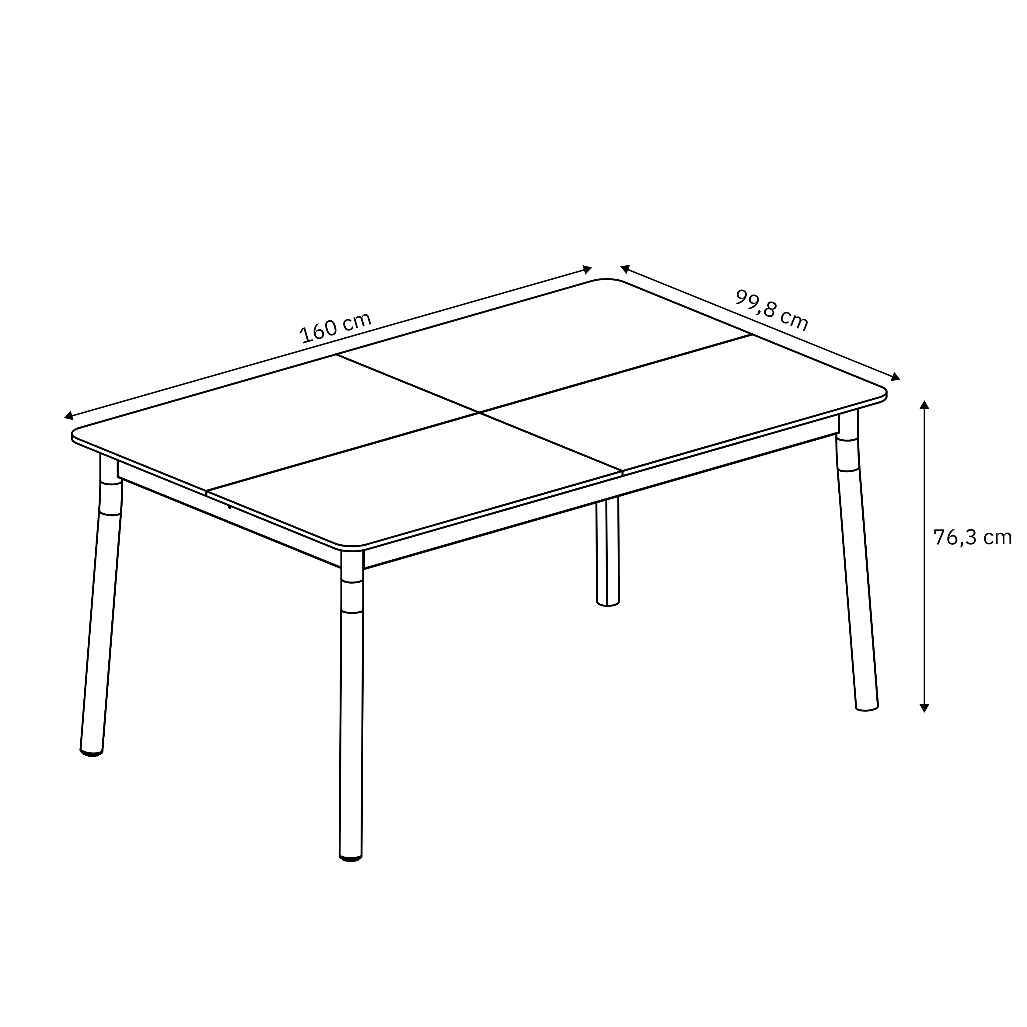 Primaster Gartentisch Taormina 160 x 99,8 cm ausziehbar bis 2,40 m Aluminium
