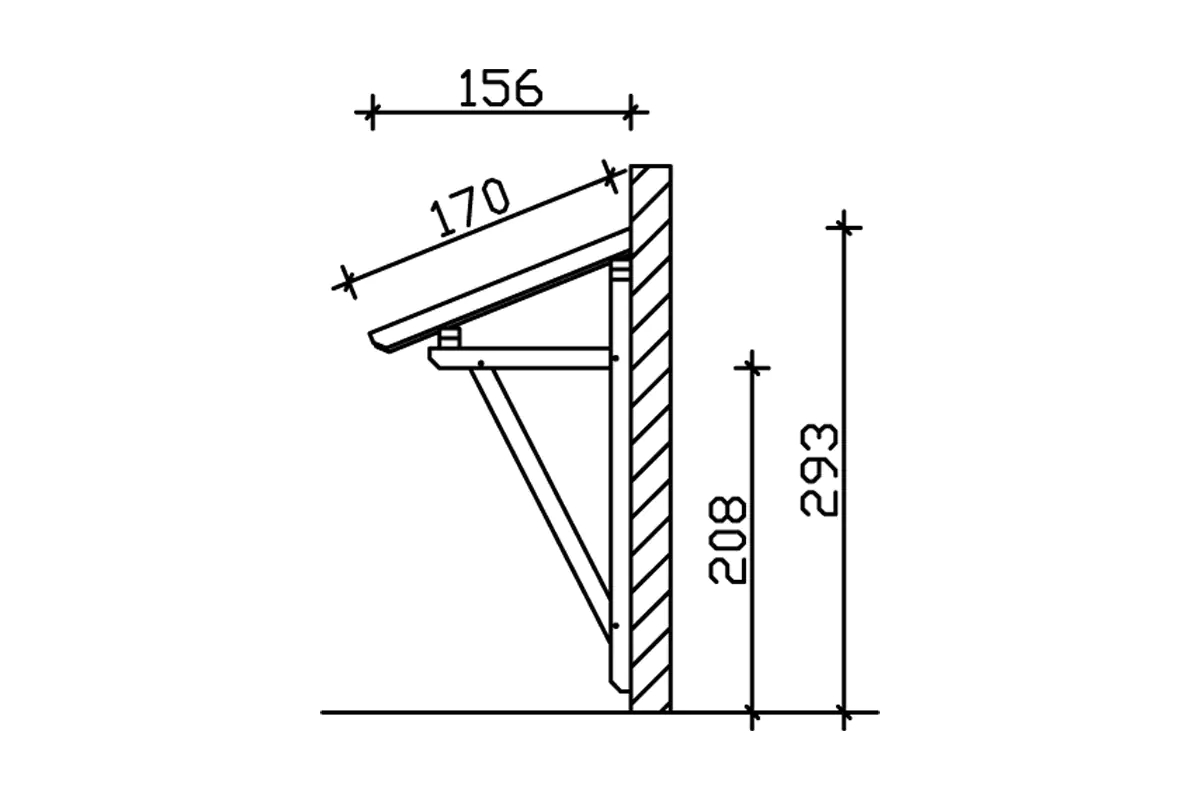 SKAN HOLZ Vordach Paderborn Typ 2 242 x 156 cm, lasiert in Schiefergrau