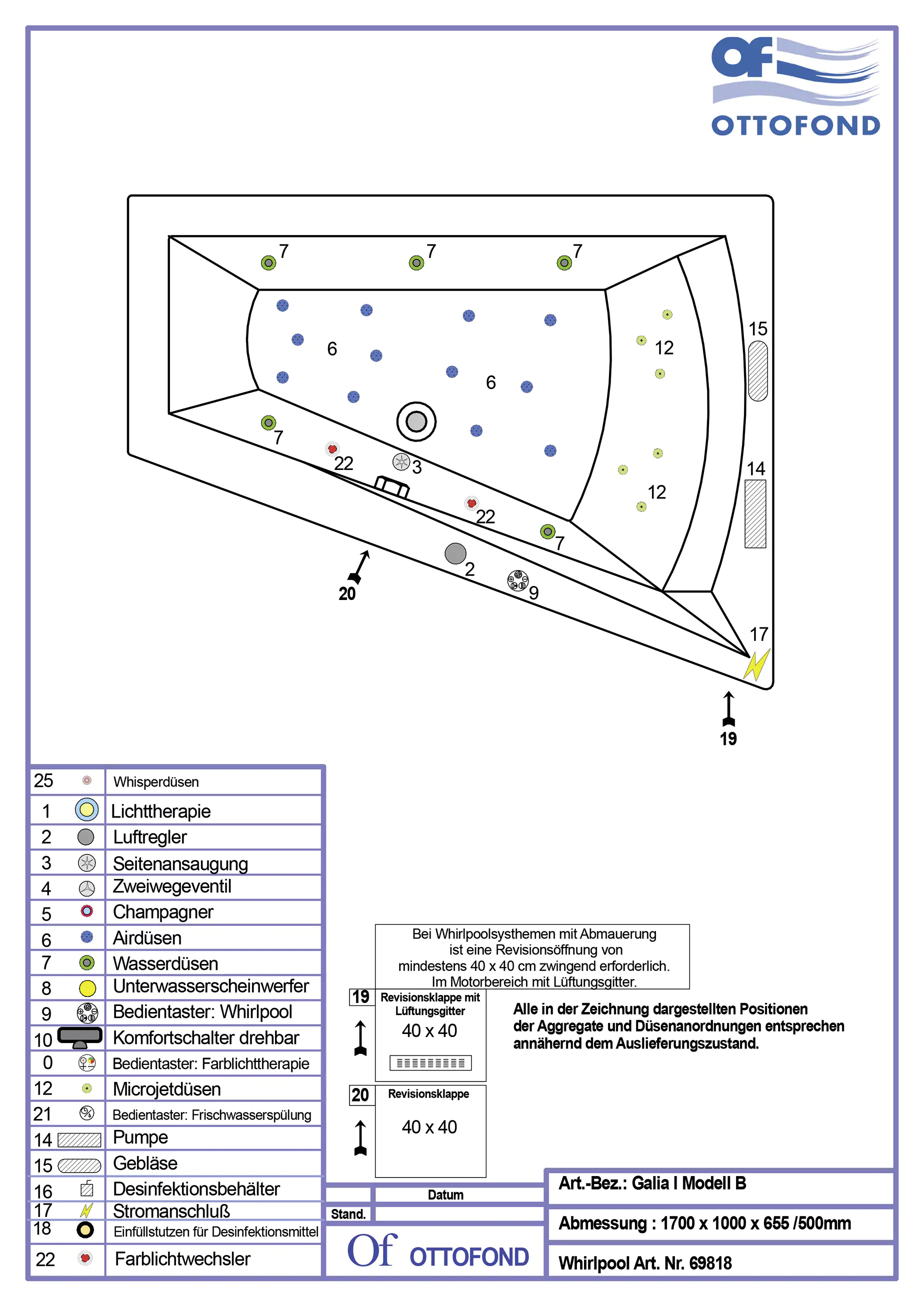 Ottofond Whirlpool Galia I Mod. B 170 x 100 cm, weiß Kombisystem Ottofond Whirlpool Galia I Mod. B 170 x 100 cm, weiß Kombisystem