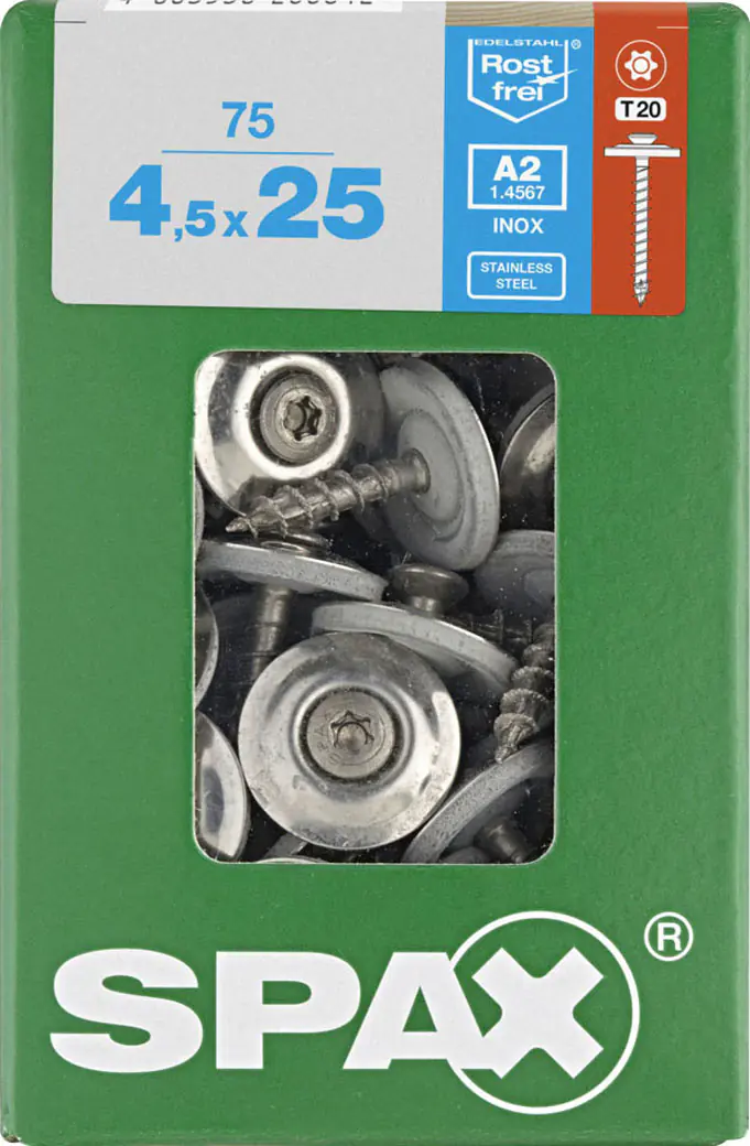 Spax Spenglerschrauben 4,5 x 25 mm T20 Vollgewinde - 75 Stk. 