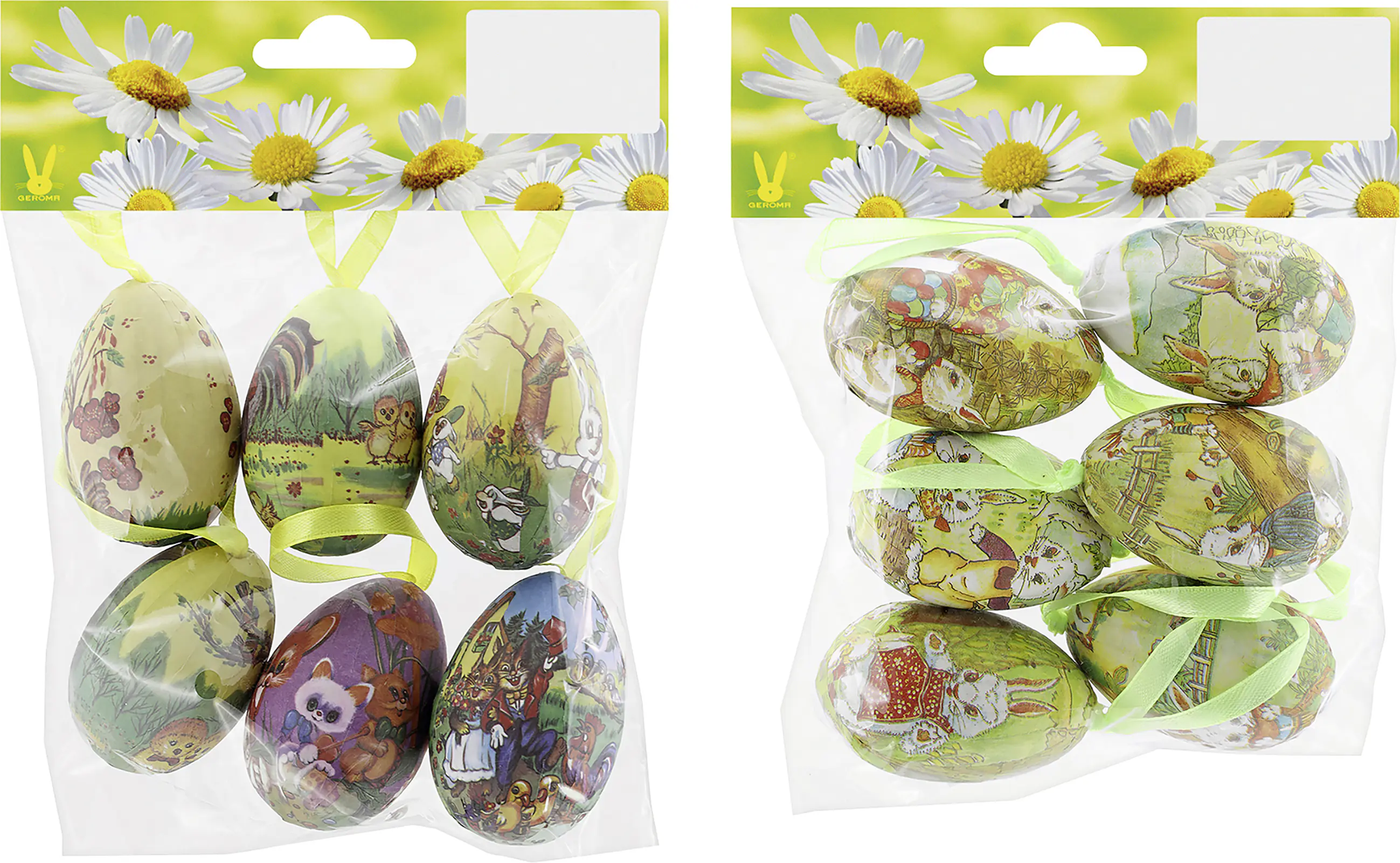Ostereier Styropor zum Hängen 6 x 4 cm bunt mit Ostermotiv 6 Stück Ostereier Styropor zum Hängen 6 x 4 cm bunt mit Ostermotiv 6 Stück