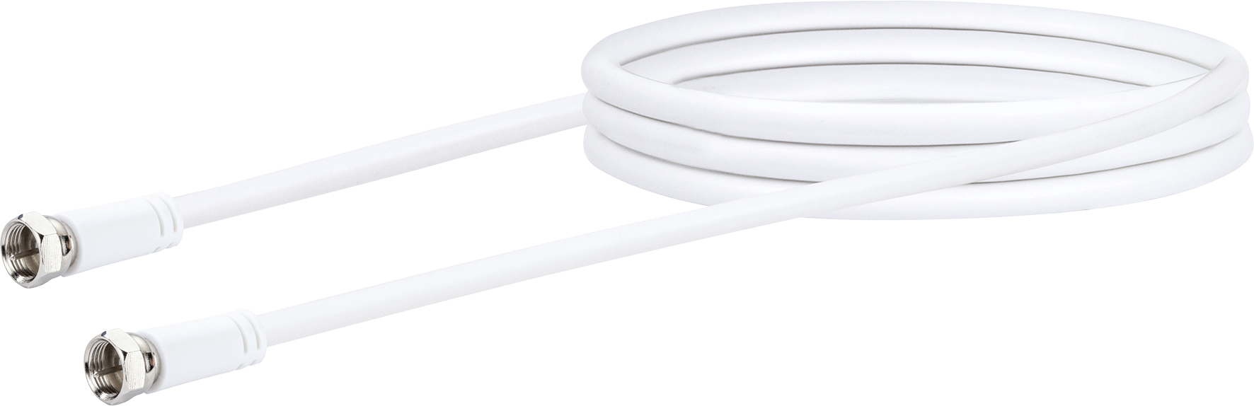Schwaiger SAT Anschlusskabel KVCHQ30 532 (90dB) weiß, 3,0m, 1x F Stecker / 1x F Stecker