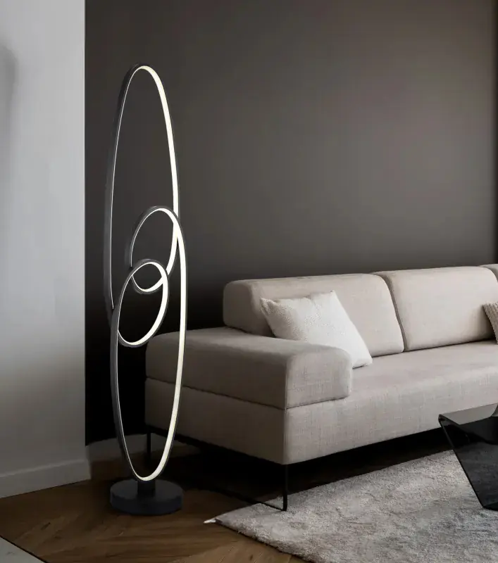 Globo Stehleuchte Spira 122 cm schwarz warmweiß