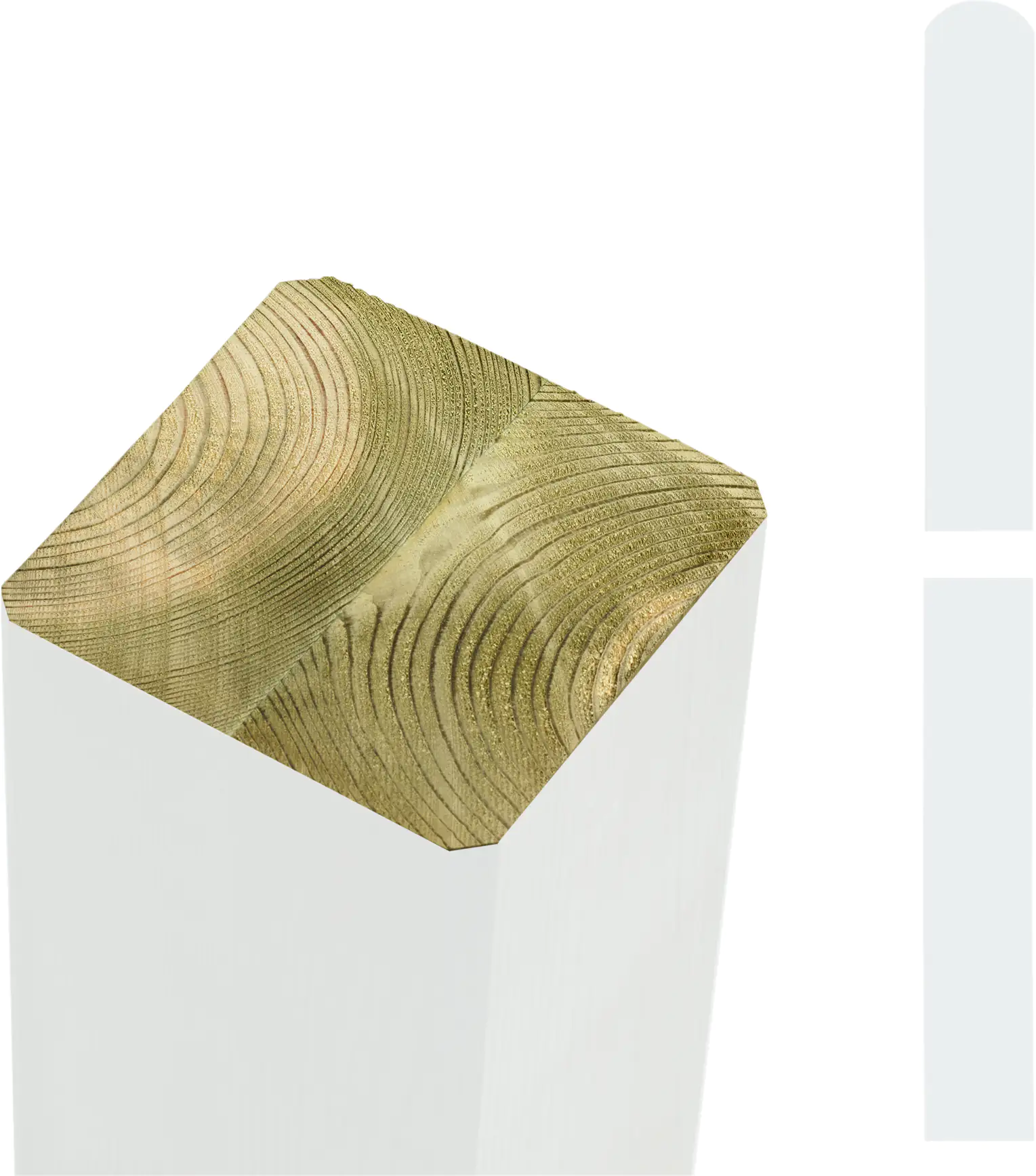 Plus Leimholzpfosten 298 cm 90 x 90 mm weiß Kopf gerundet