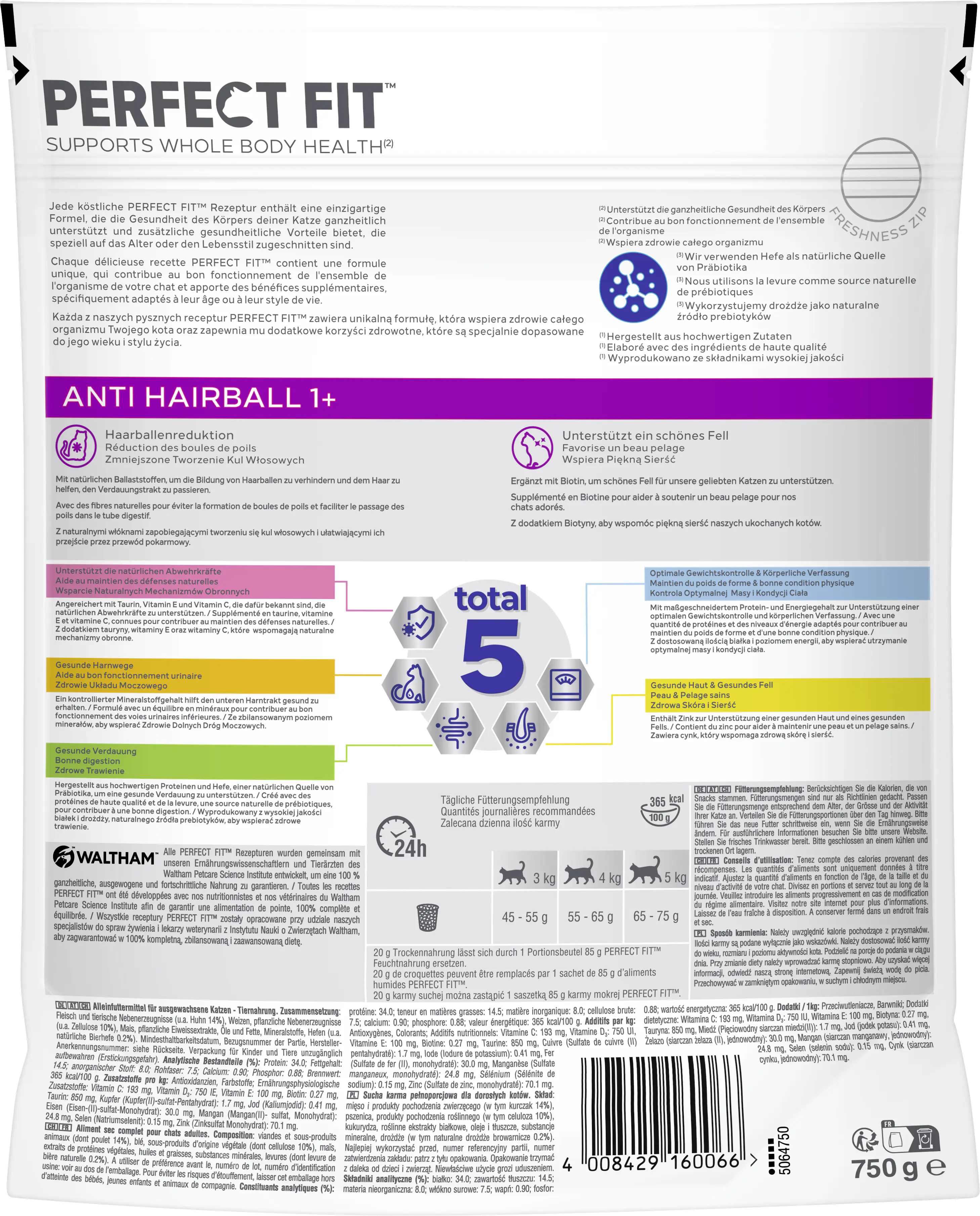 Perfect Fit Katzentrockenfutter Adult 750 g Huhn