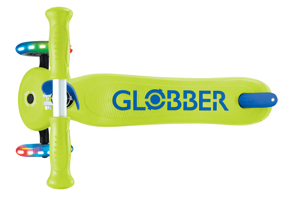 Globber Scooter für Kinder mit Leuchtrollen Primo Plus Lights neongelb