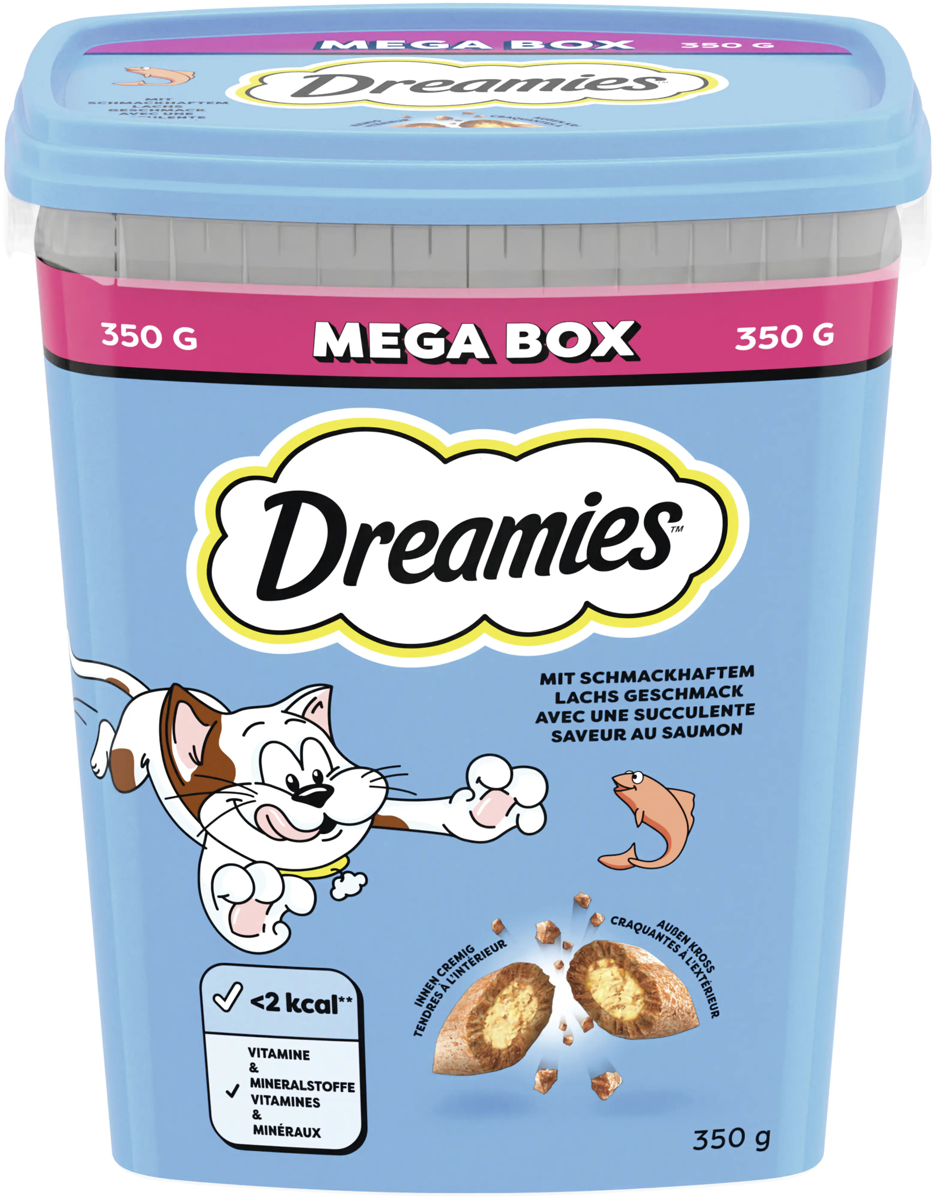 Dreamies Katzen Leckerli 350 g Box Lachs