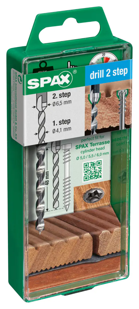 Spax Terrassen-Stufenbohrer HSS Drill 2 step Ø 4,1 und 6,5 mm Sechskant