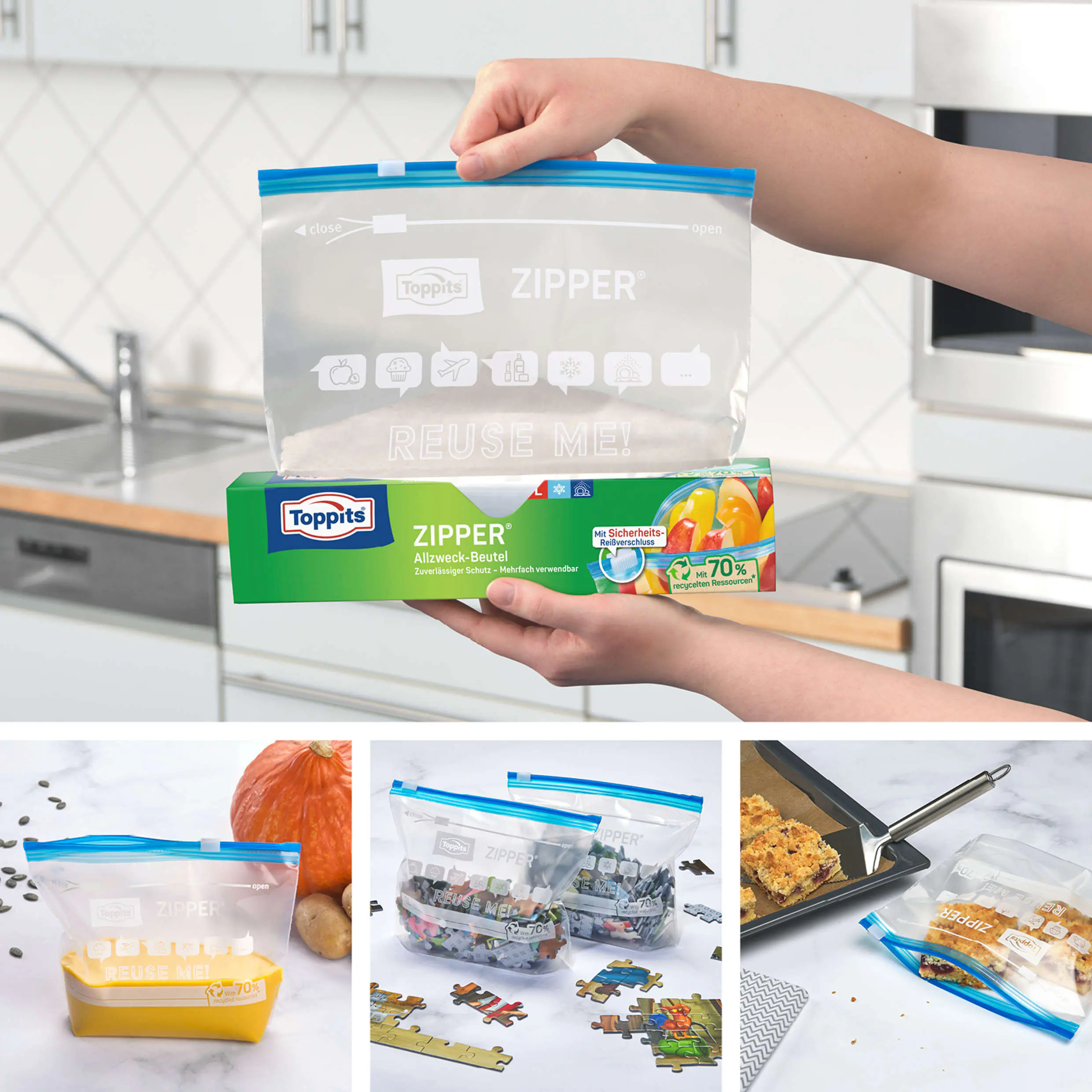 Toppits Allzweckbeutel 3 L, 8 Stück