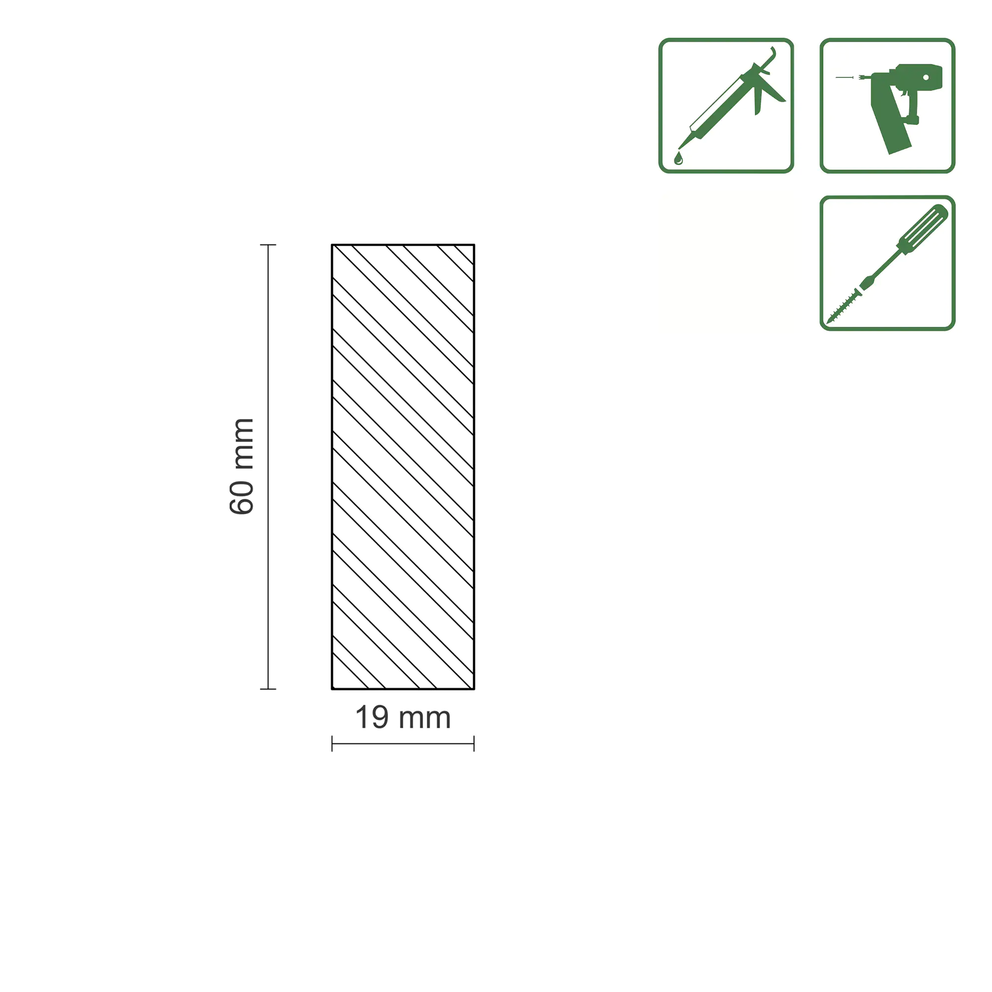 FN Neuhofer Flachleiste 240 cm 60 x 19 mm Fichte/Kiefer