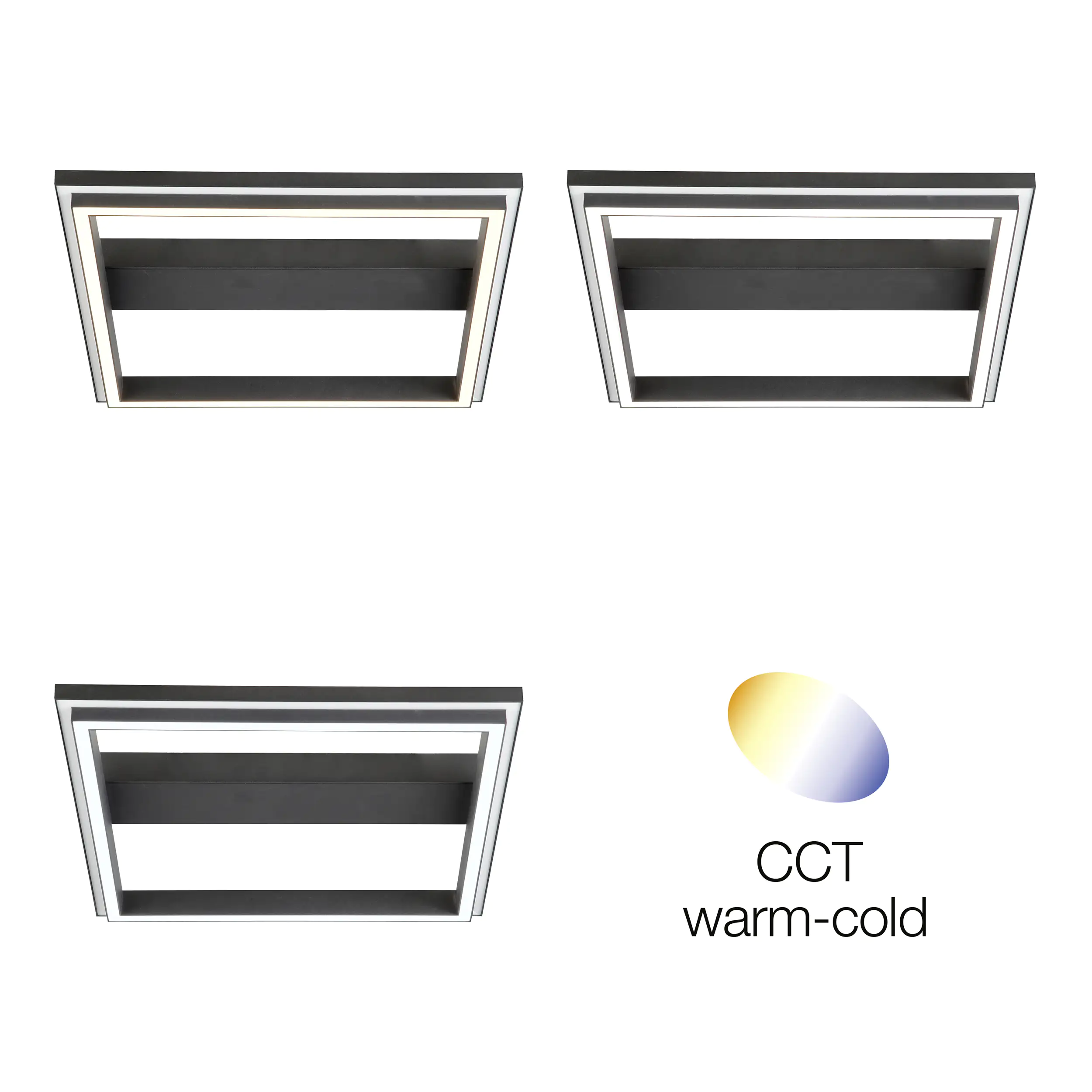 Brilliant LED Deckenleuchte Pallas 50 x 50 cm sand/schwarz, 38 W, RGBW Brilliant LED Deckenleuchte Pallas 50 x 50 cm sand/schwarz, 38 W, RGBW