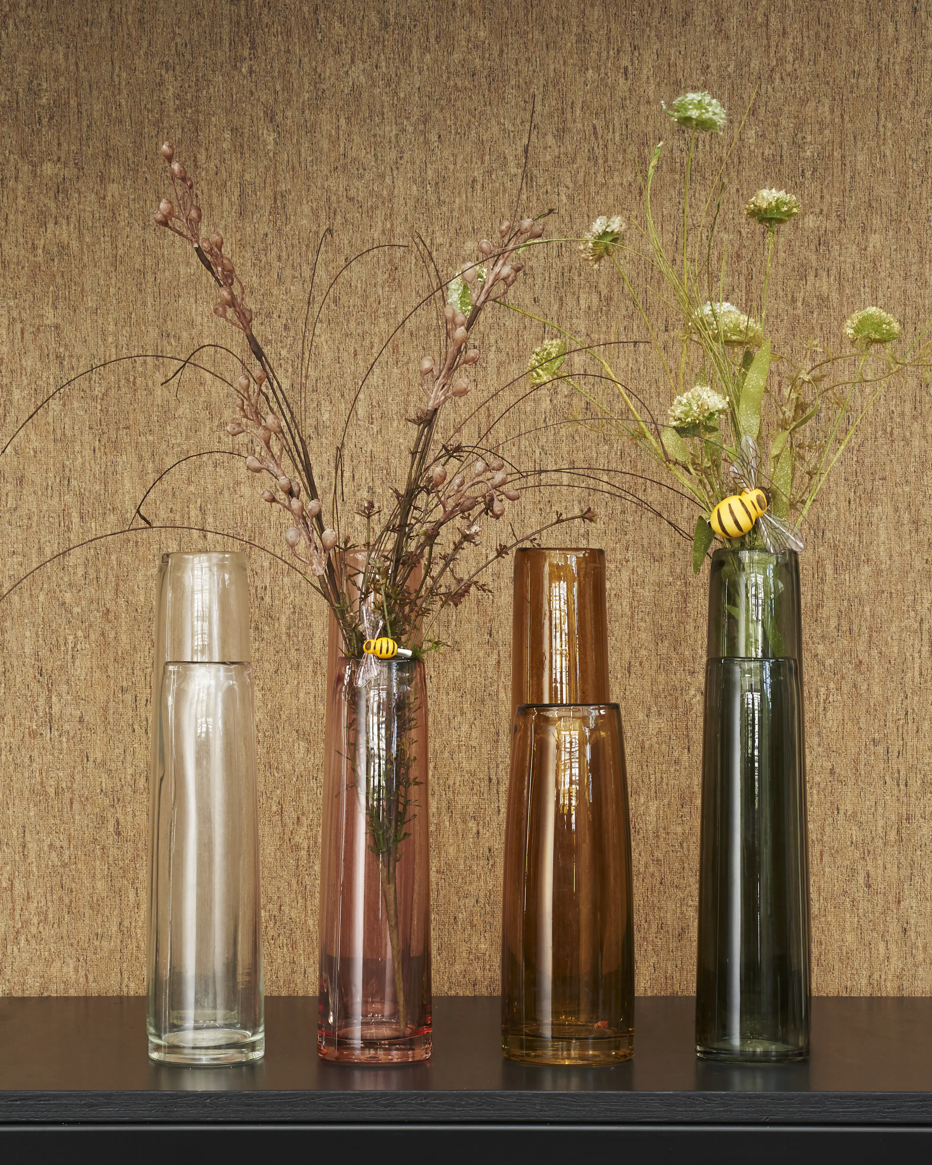 Mica Vase Xandra gelb, 23,5 x 7 cm