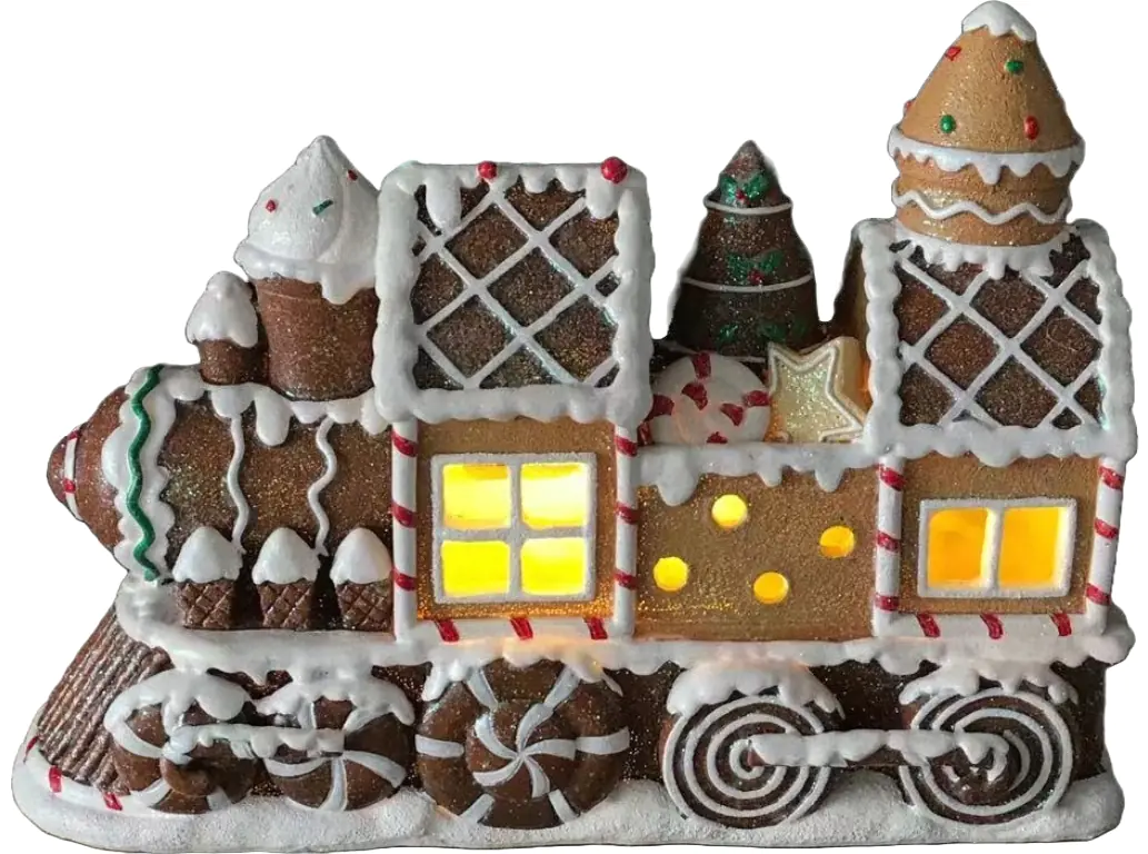 Figur Lebkuchenzug 18 x 10 x 25 cm braun Figur Lebkuchenzug 18 x 10 x 25 cm braun