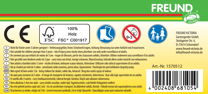 Freund Victoria Kinderrechen 17 cm Arbeitsbreite