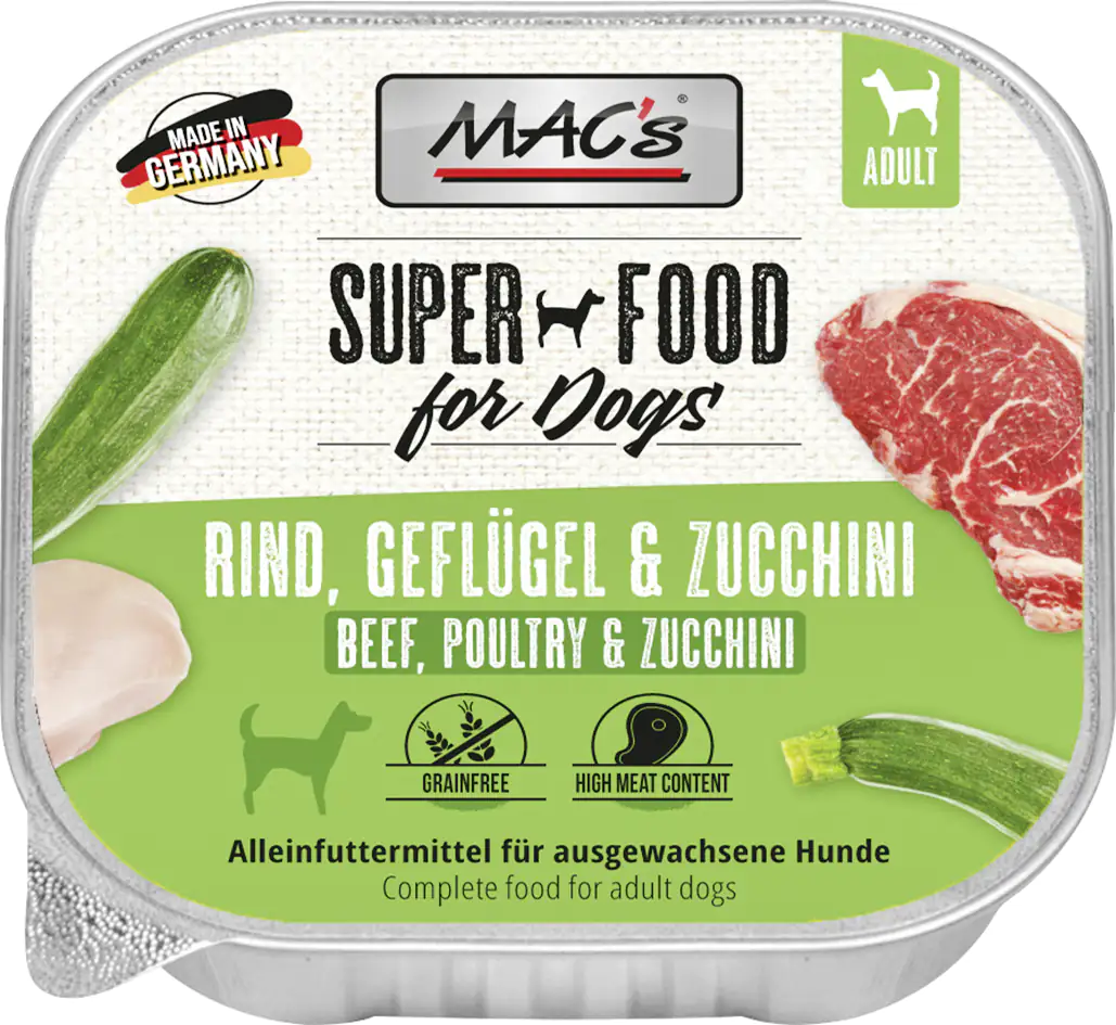 Macs Dog Rind & Geflügel & Zucchini 150 g