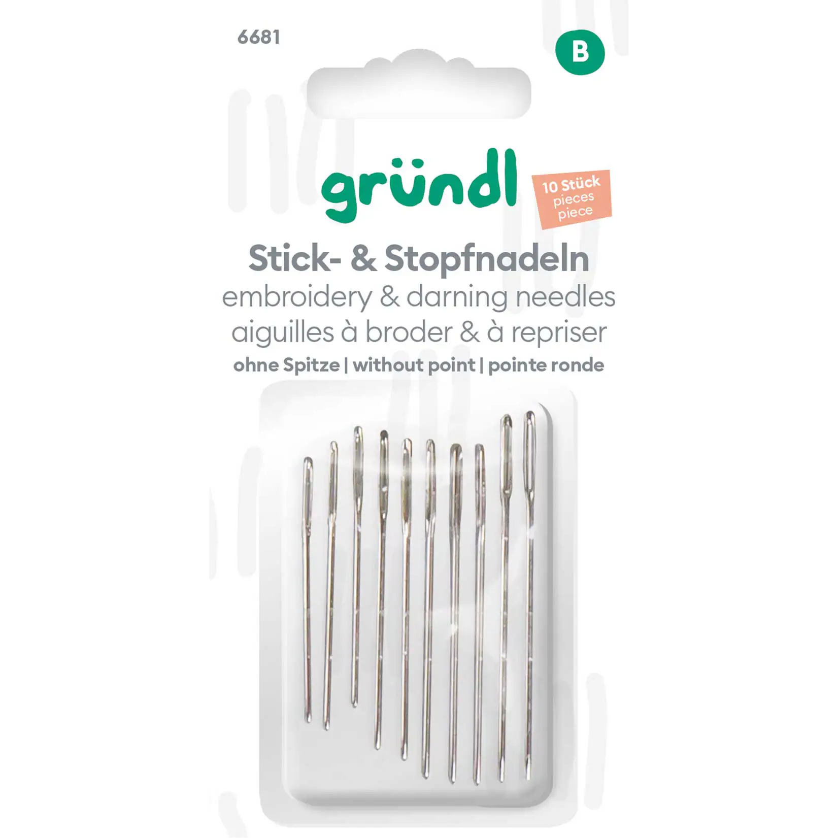 Gründl Stick- und Stopfnadeln ohne Spitze 10 Stück