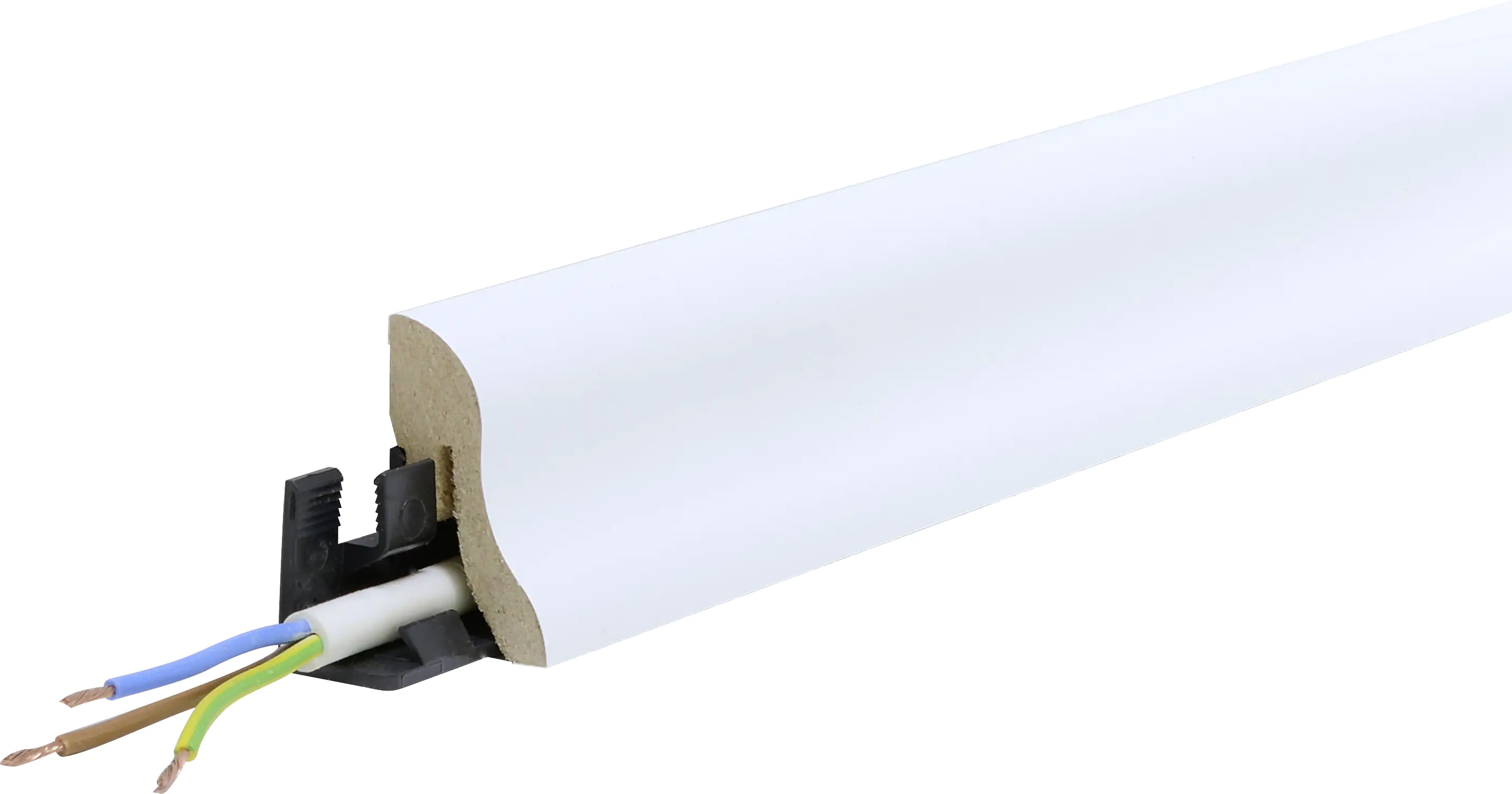 B.S. Bauprogramm Clip-Sockelleiste 250 cm 40 x 23 mm uni weiß