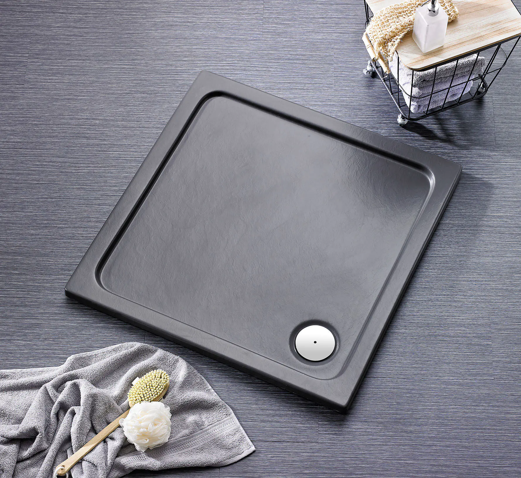 Ottofond Duschwanne Aruba 140 x 80 x 3 cm, anthrazit