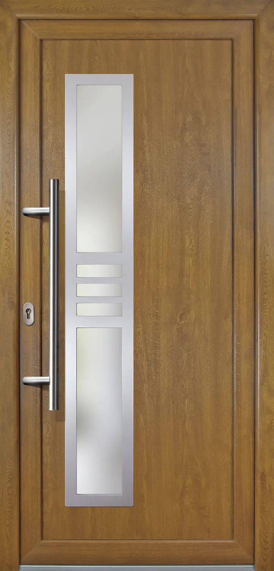 4060691165491 Meeth Haustür Signum PVC Exclusiv PVC Modell 53 88 x 208 cm, DIN links, Golden Oak