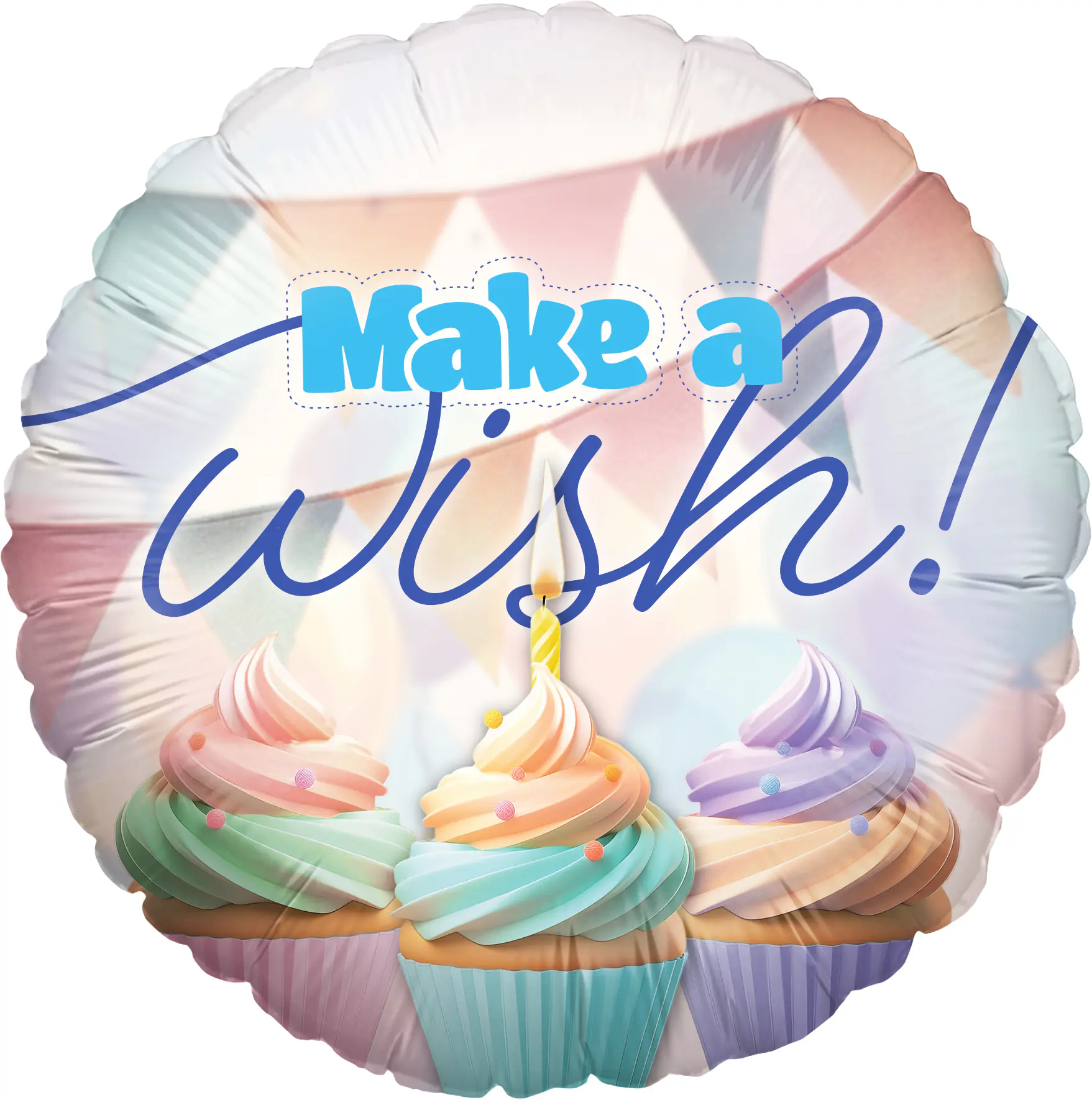 Folienballon Make a Wish pastel Ø 45 cm 1 Stück