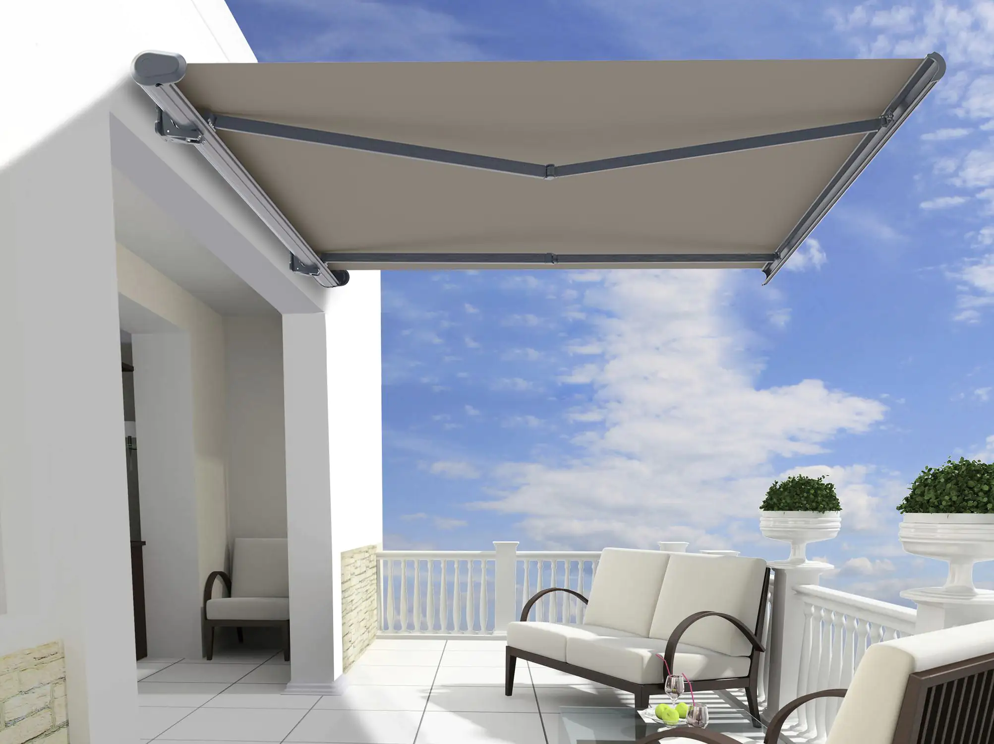 Primaster Kassetten-Markise 4 x 3 m elektrisch taupe