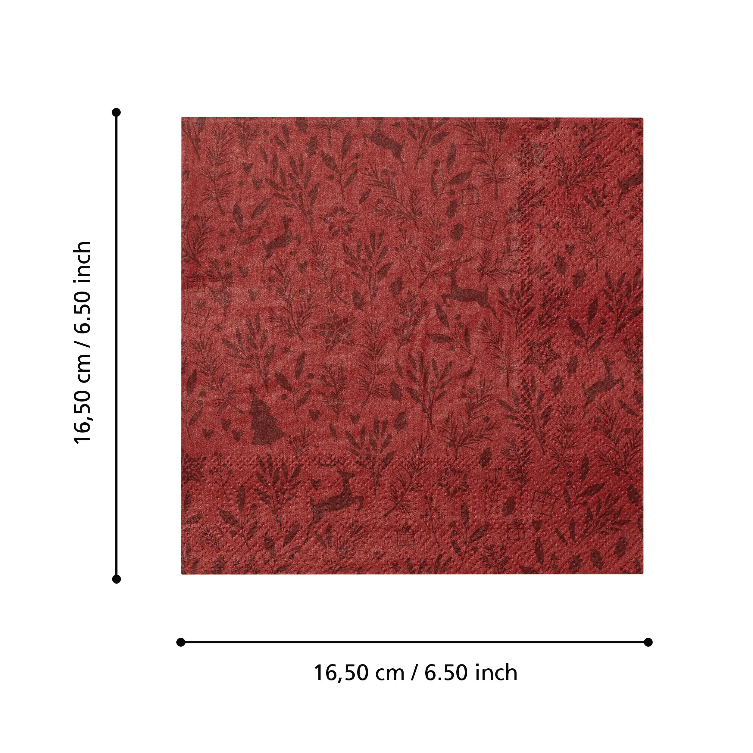 Eglo Servietten Pasig rot/weiß 16,5 x 16,5 cm - 20er Pack