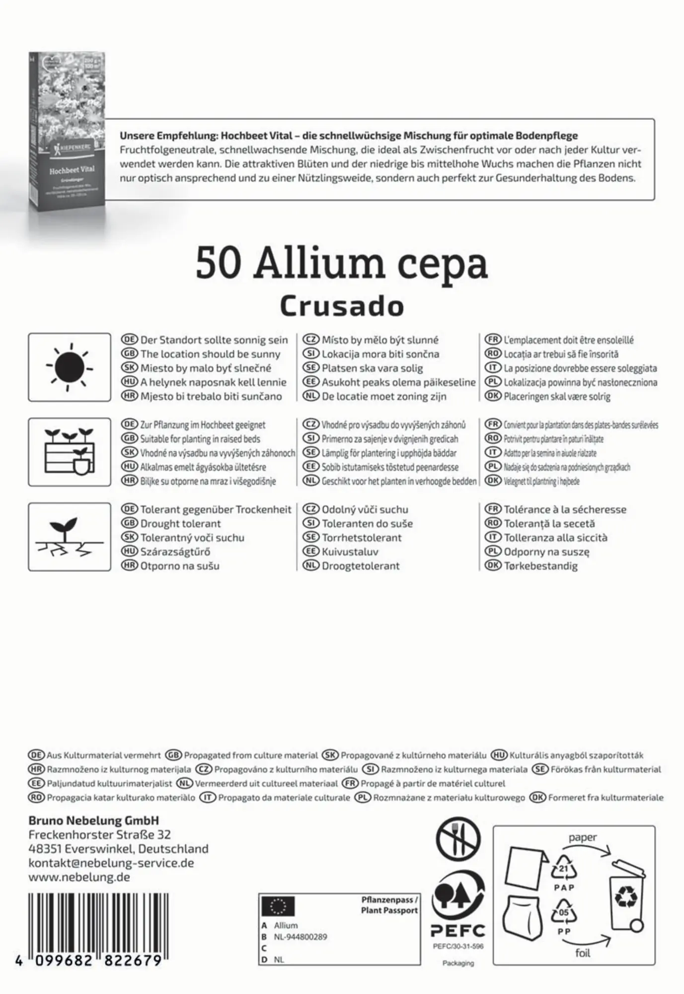 Kiepenkerl Steckzwiebel Crusado 50 Stück