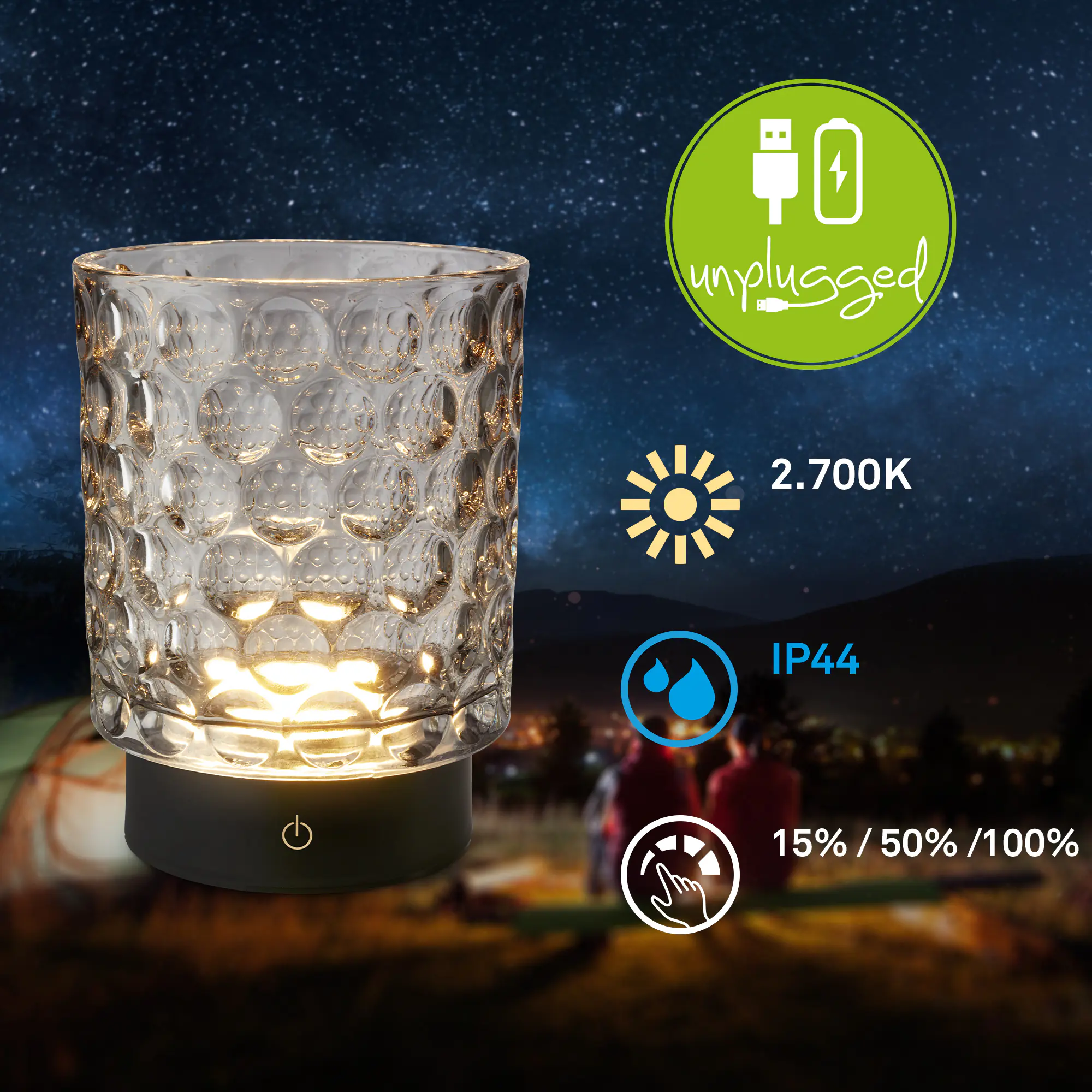 Briloner LED Akku-Tischleuchte Sunora grau 15 cm warmweiß dimmbar Briloner LED Akku-Tischleuchte Sunora grau 15 cm warmweiß dimmbar