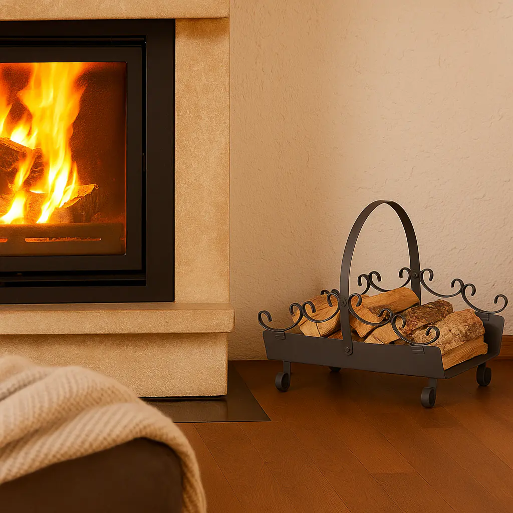 FireFix Holztrage aus Schmiedeeisen 817 schwarz