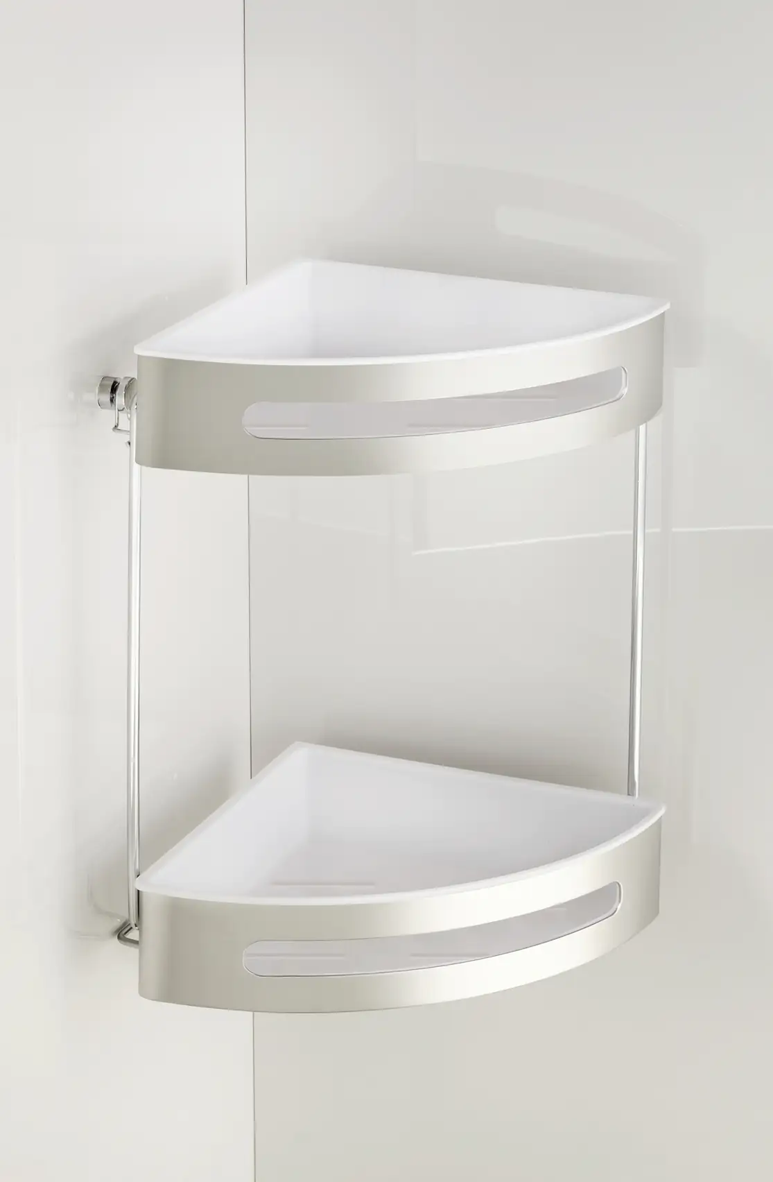 Wenko Eckregal Premium Plus Edelstahl, Kunststoff, silber glänzend Wenko Eckregal Premium Plus Edelstahl, Kunststoff, silber glänzend