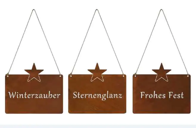 TrendLine Türschild Metall Weihnachten 25 x 22 cm rost