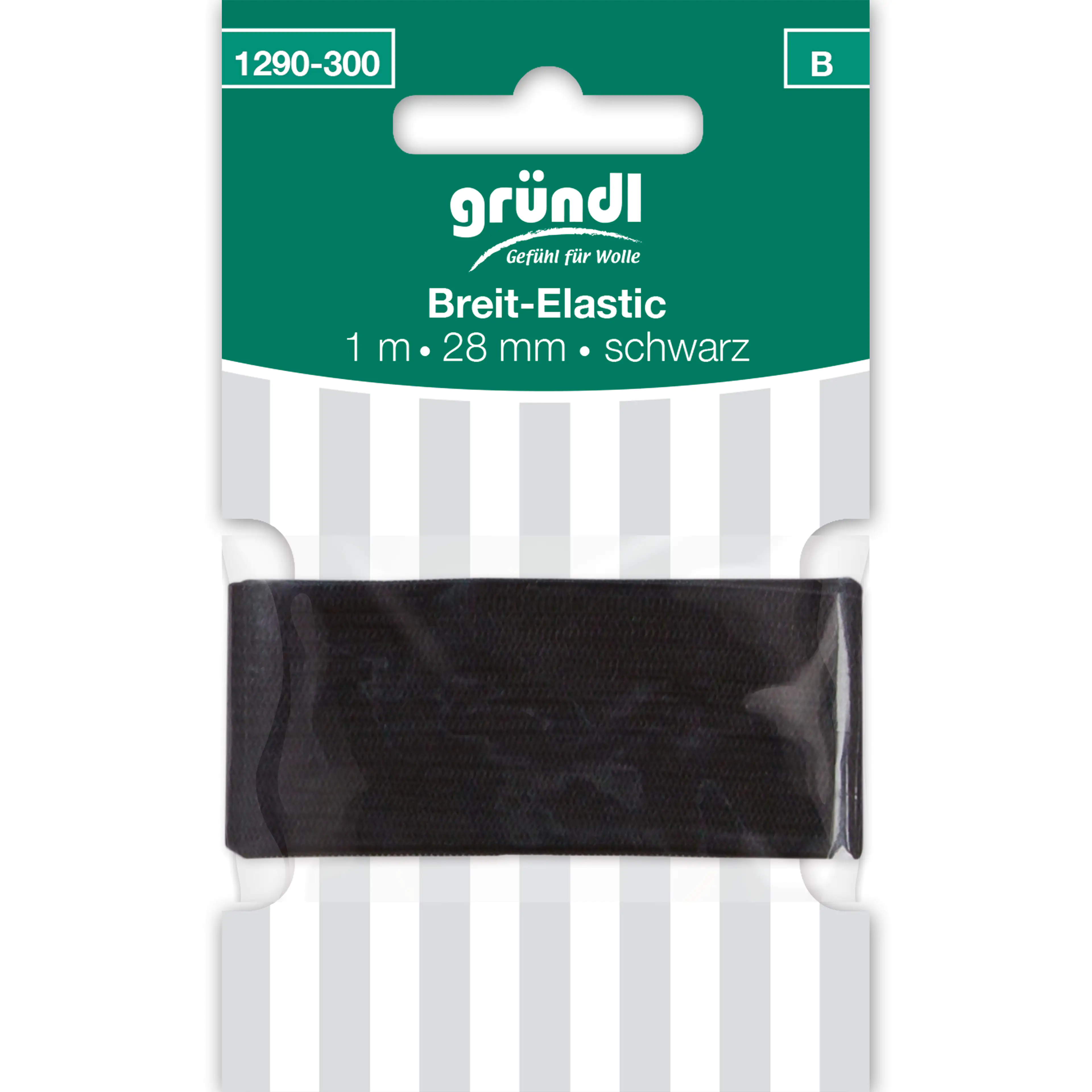 Gründl Breit-Elastic schwarz 28 mm x 1 m