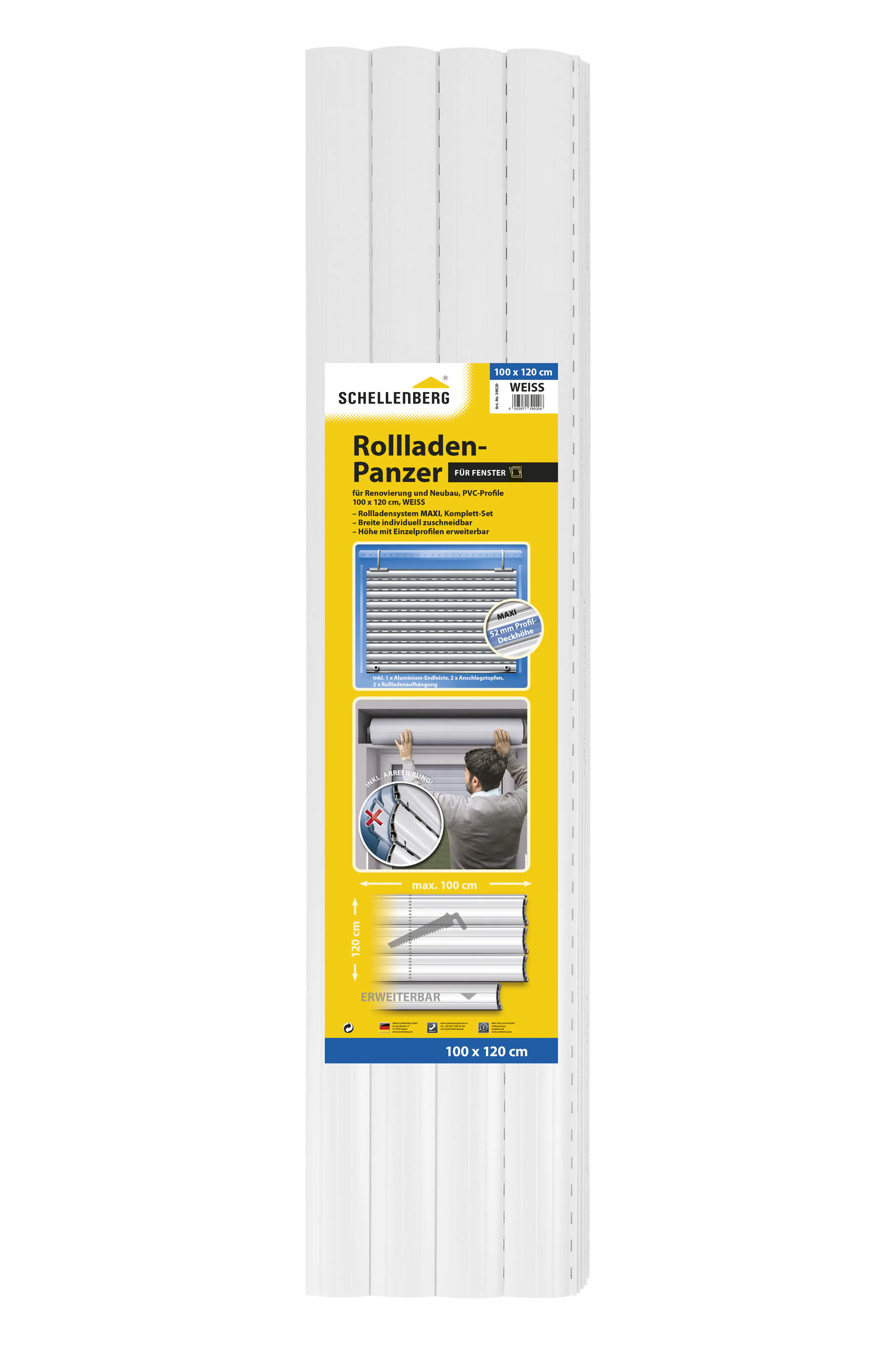 Schellenberg Rollladenpanzer Komplett-Set Maxi 100 x 120 cm weiß