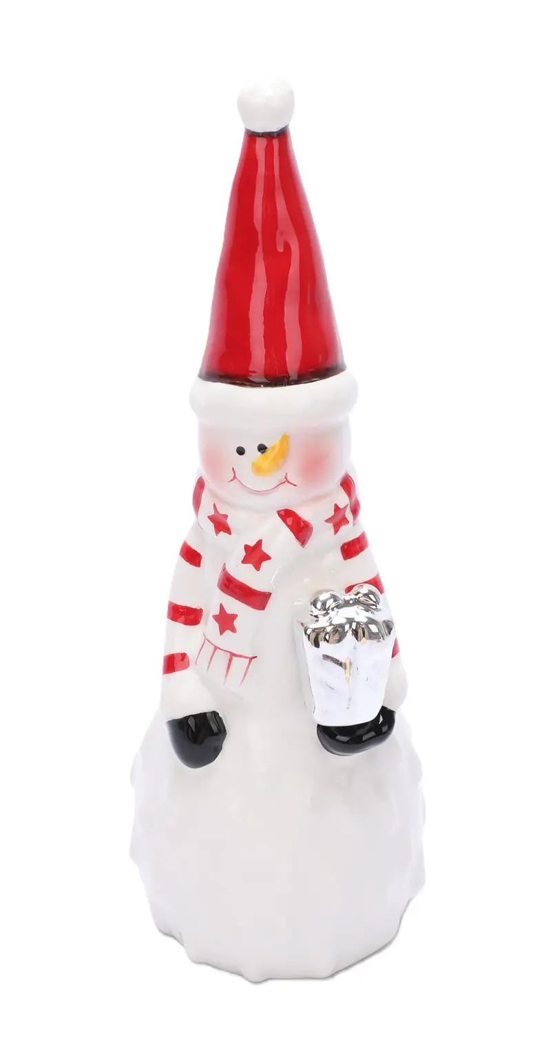TrendLine Dekofigur Schneemann Keramik 24 x 8 cm