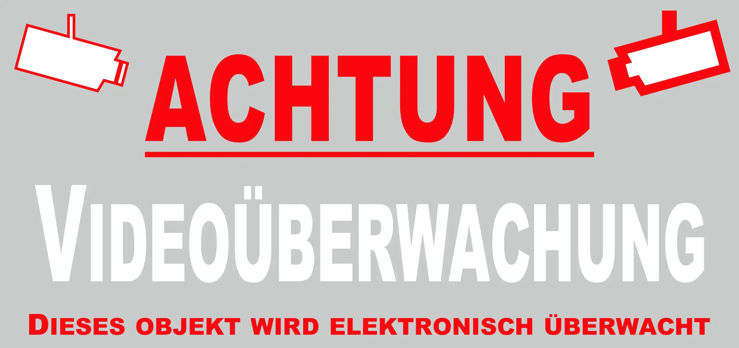Hermann Schütz Aufkleber Achtung Videoüberwachung transparent 90x40mm